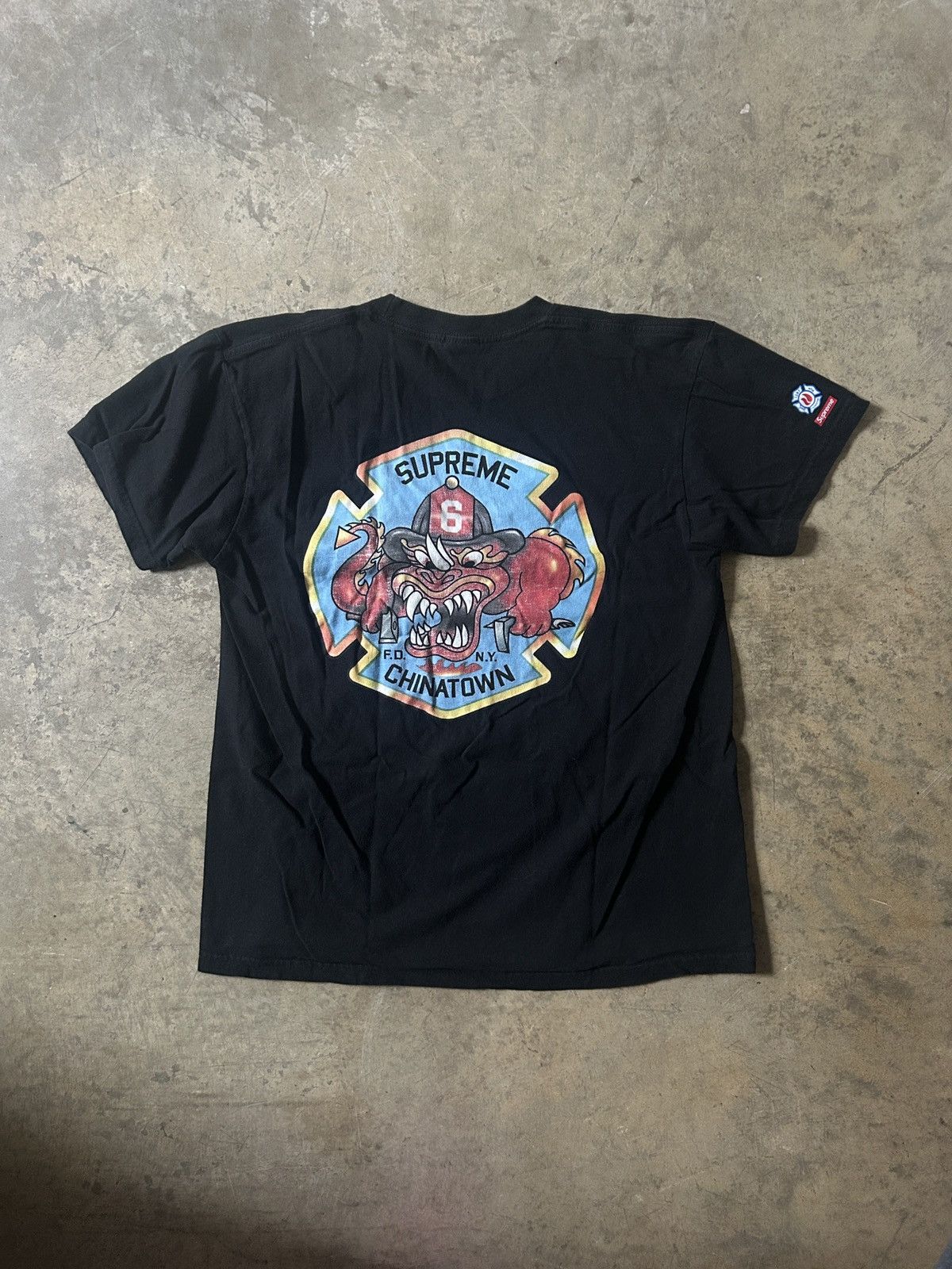 Supreme Supreme x Chinatown Fire Dept Tee Black Rare Streetweer Size US M / EU 48-50 / 2 - 1 Thumbnail