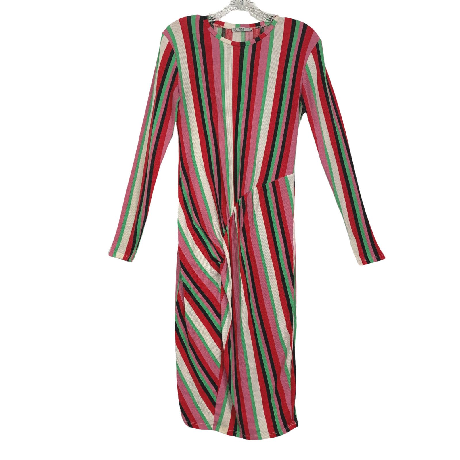 Zara Zara Preppy Festival Multi Stripe Midi Dress M Colorful Slit Size M / US 6-8 / IT 42-44 - 1 Thumbnail