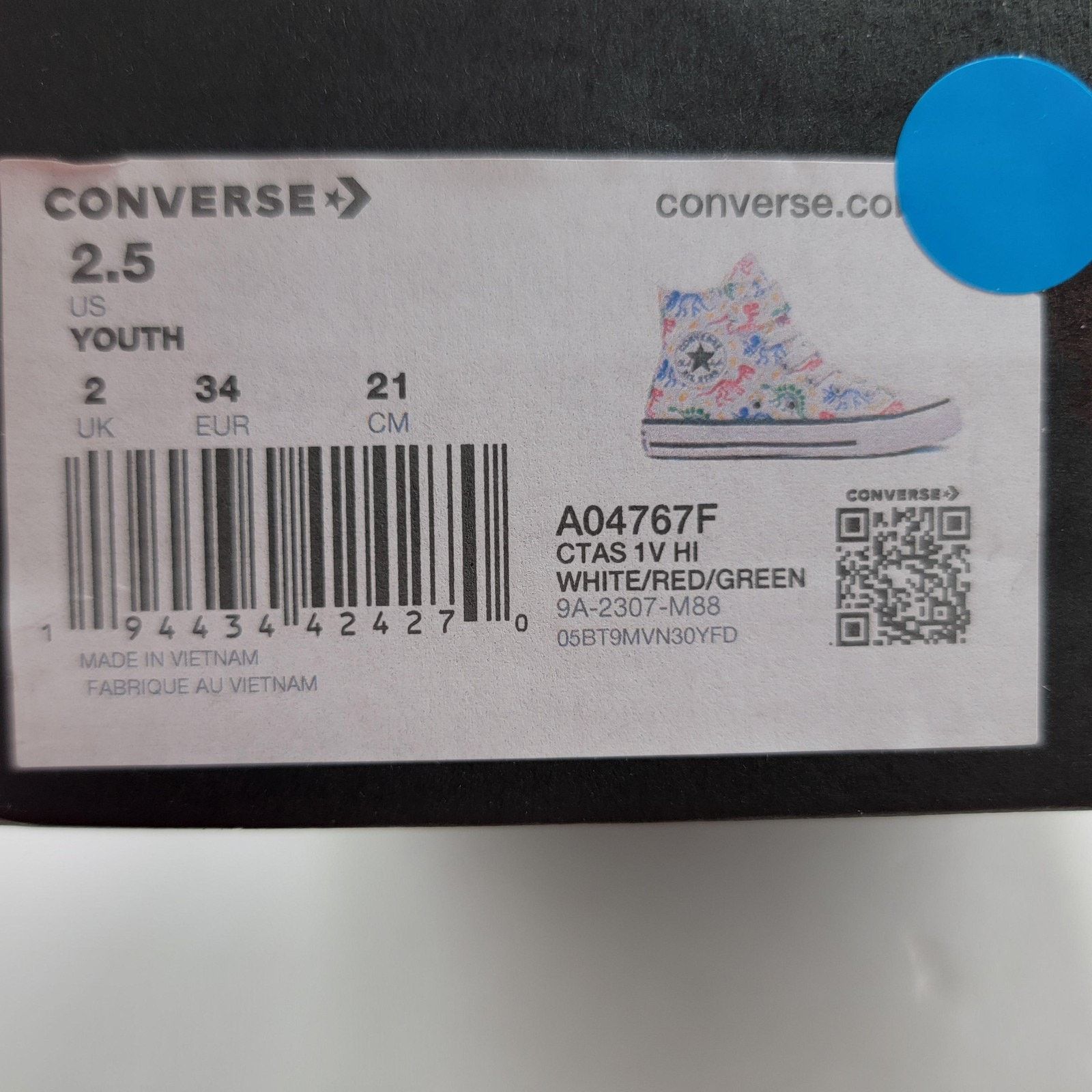 Converse Converse CTAS Youth Size 2.5 White Dinosaur Print A04767F Size US 4 / IT 34 - 10 Thumbnail