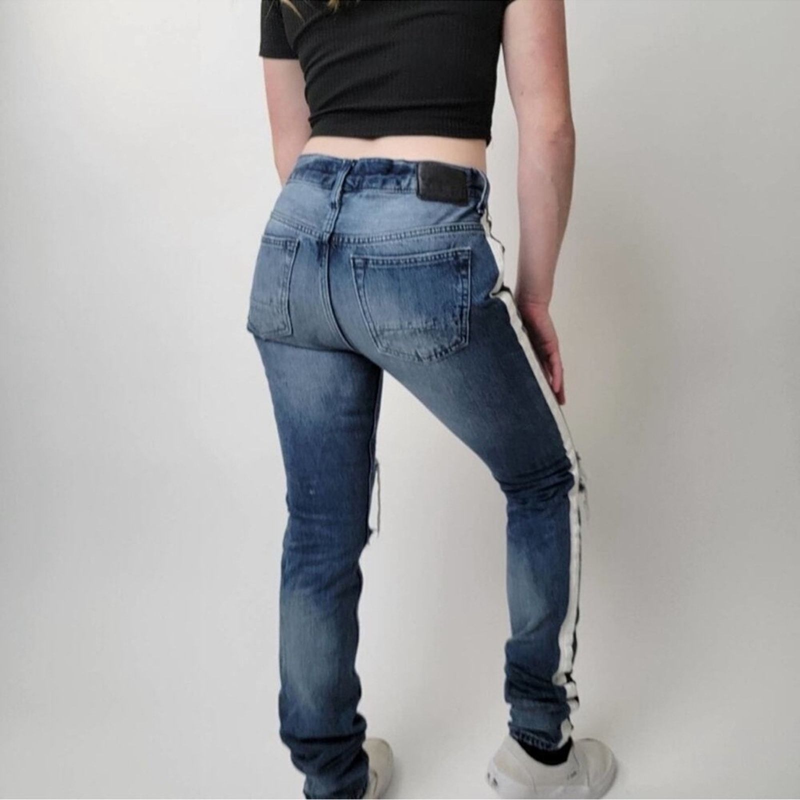 Pacsun PacSun Vertical Stretch Stacked Skinny Striped Jeans Size 30" / US 8 / IT 44 - 11 Thumbnail