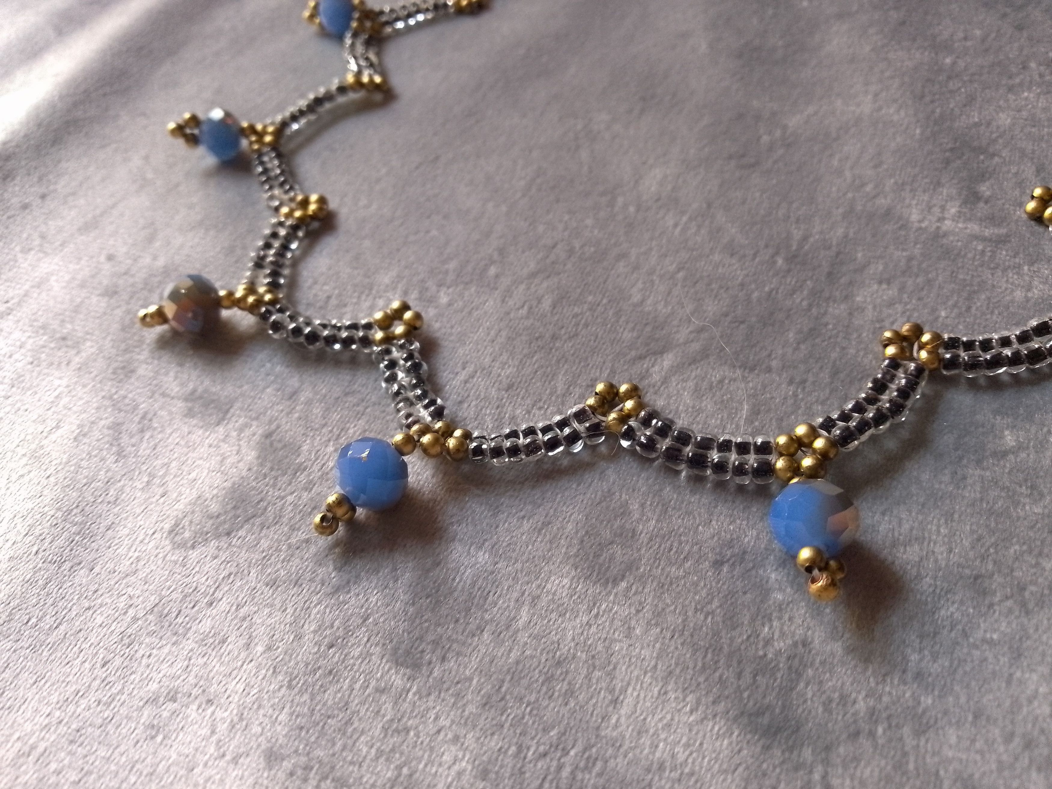 Handmade Necklace Black Blue Fine Crystals Pendants Elegant Size ONE SIZE - 3 Thumbnail