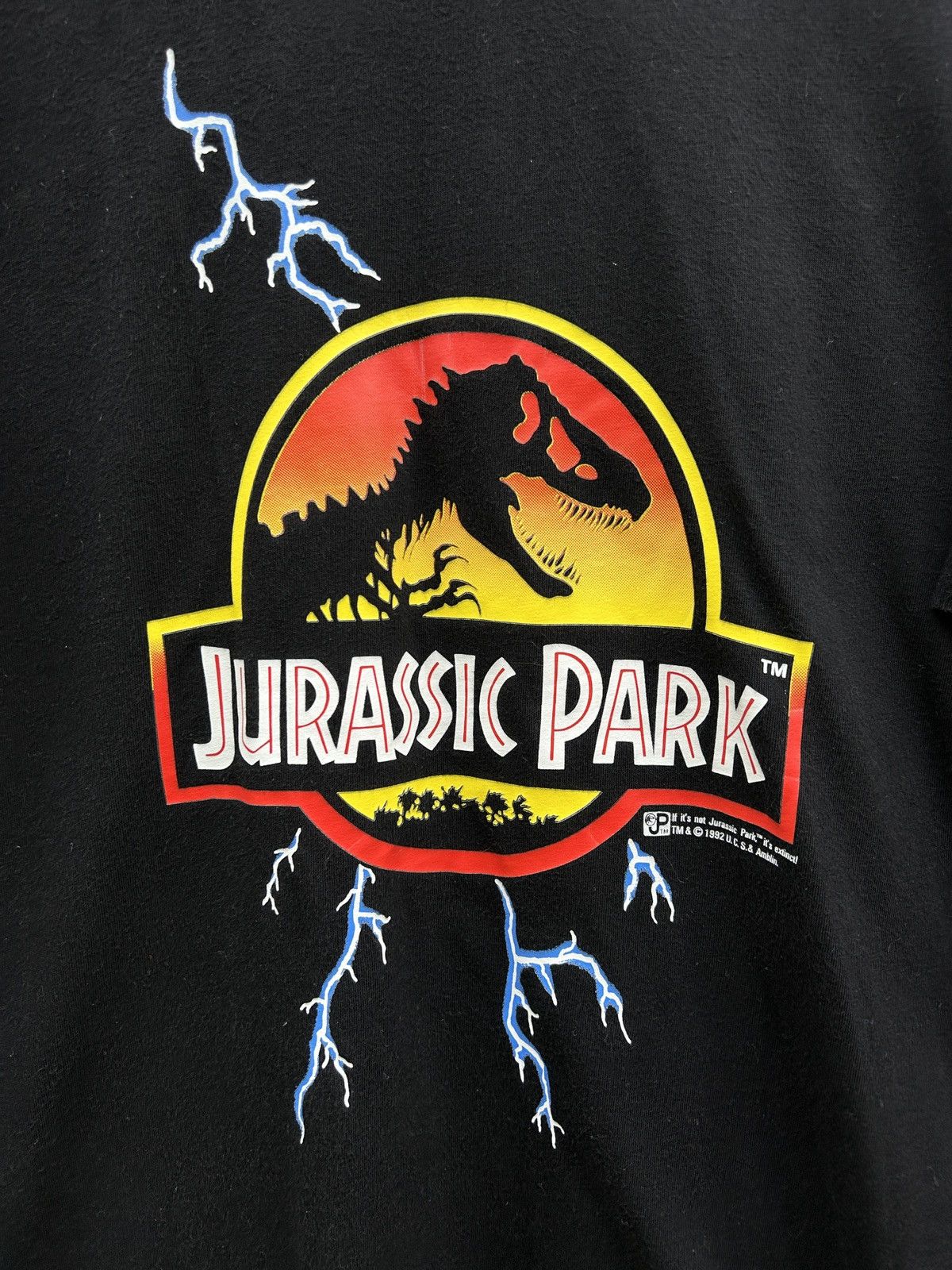 Vintage 90s Vintage Warner Bros Jurassic Park 1992 Thunder T-Shirt Size US M / EU 48-50 / 2 - 2 Thumbnail