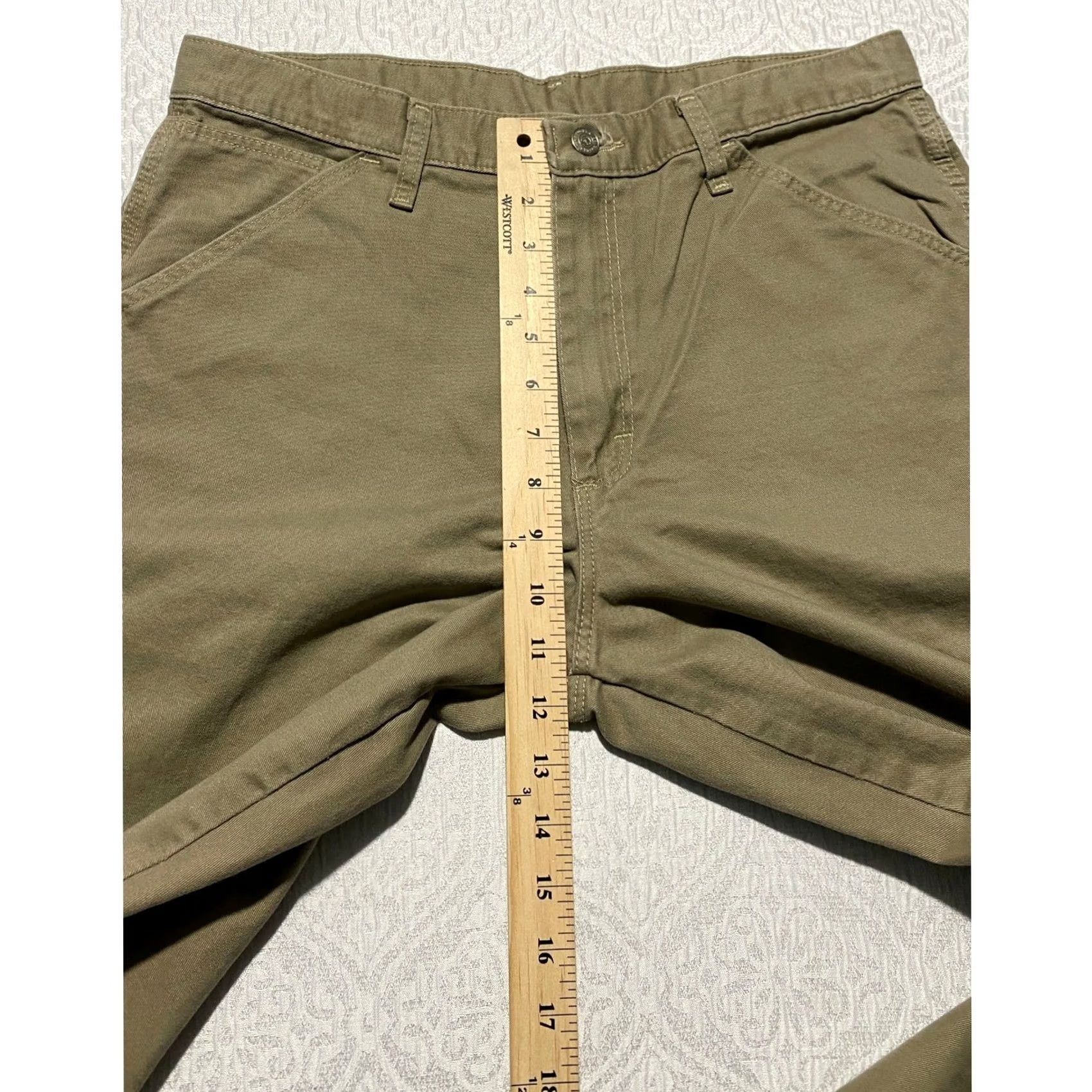 Wrangler Wrangler Carpenter Pants 32x32 Khaki Tan 100% Cotton Relaxed Straight Workwear 90s 5-Pocket Mens Regular Beige Size US 32 / EU 48 - 4 Thumbnail
