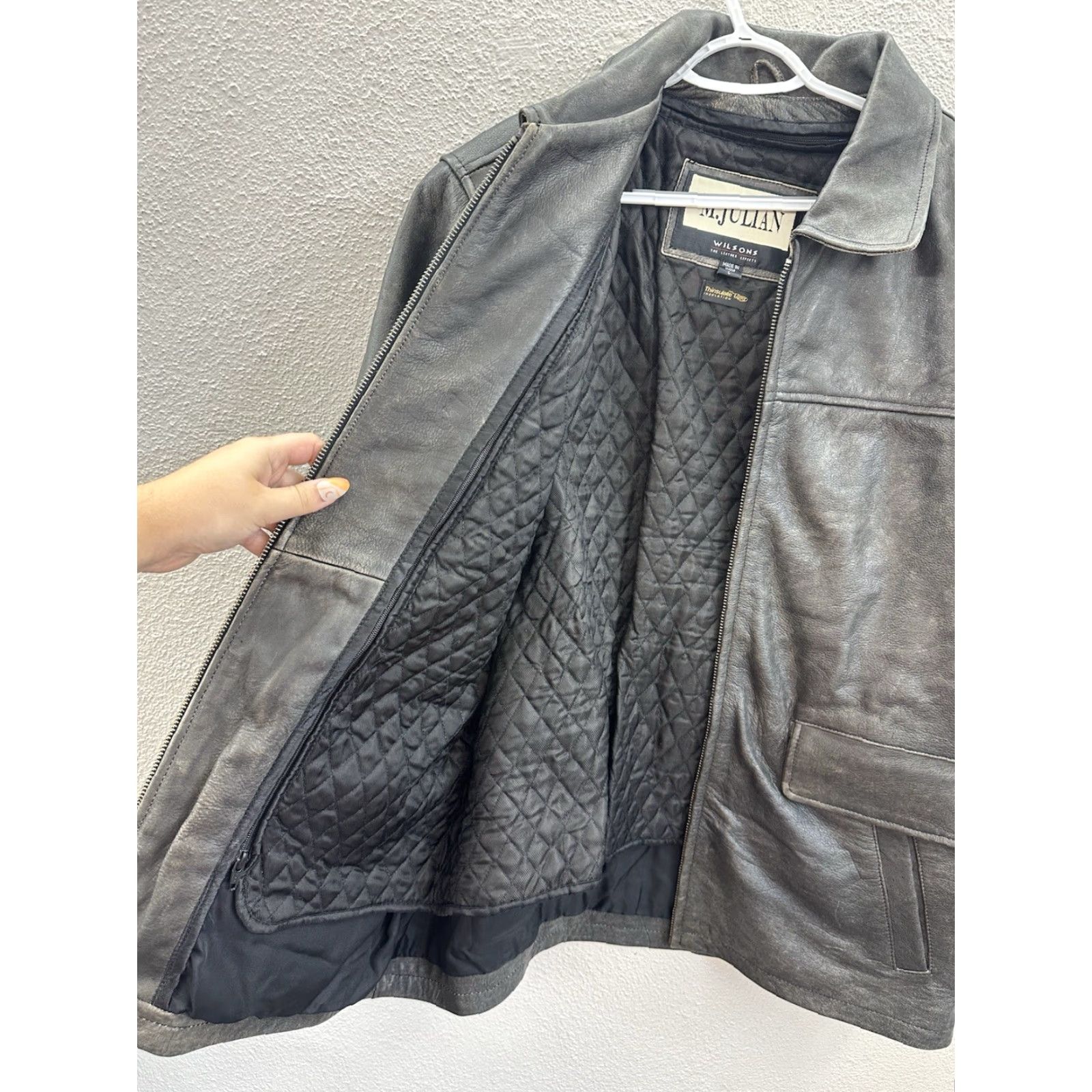Vintage Wilsons Leather M. Julian Mens Jacket Size Large Brown Thinsulate Lined Zip Up Vintage Men's Jacket Size US L / EU 52-54 / 3 - 5 Thumbnail