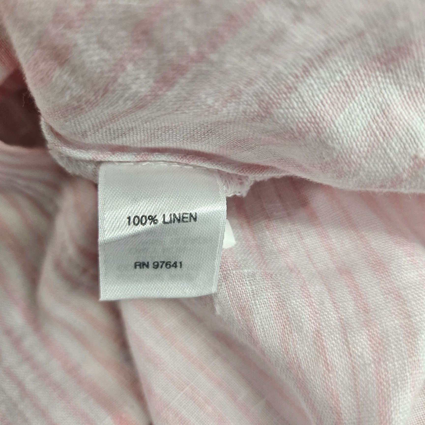 J. Jill J. Jill Love Linen Button-Up Shirt PS Petite Pink White Stripe Womens Shirt Women Petite Small Linen Striped Button-Up Long Sleeve Collared Size S / US 4 / IT 40 - 6 Thumbnail