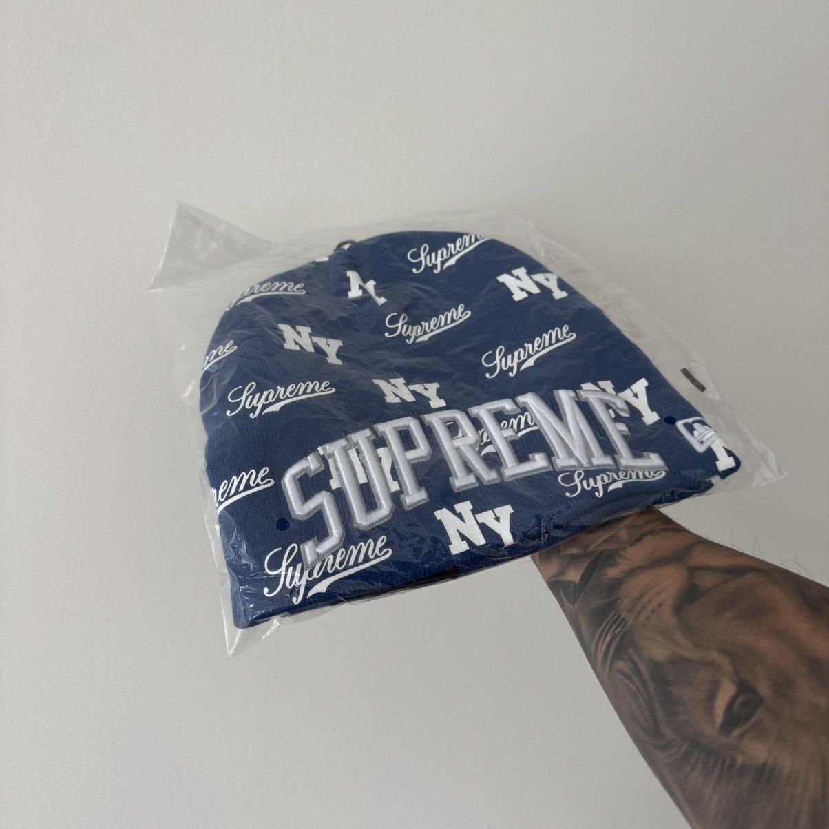 Supreme New Era Monogram Beanie 'Royal' - SS26BN19