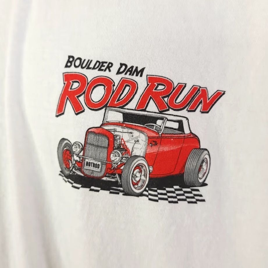 Hanes VINTAGE Hanes T-Shirt Mens 2XL White Cotton Crew Neck Long Sleeve Y2K 2003 Hot Rod Car Show Double-Sided Graphic Print Size US XXL / EU 58 / 5 - 3 Thumbnail