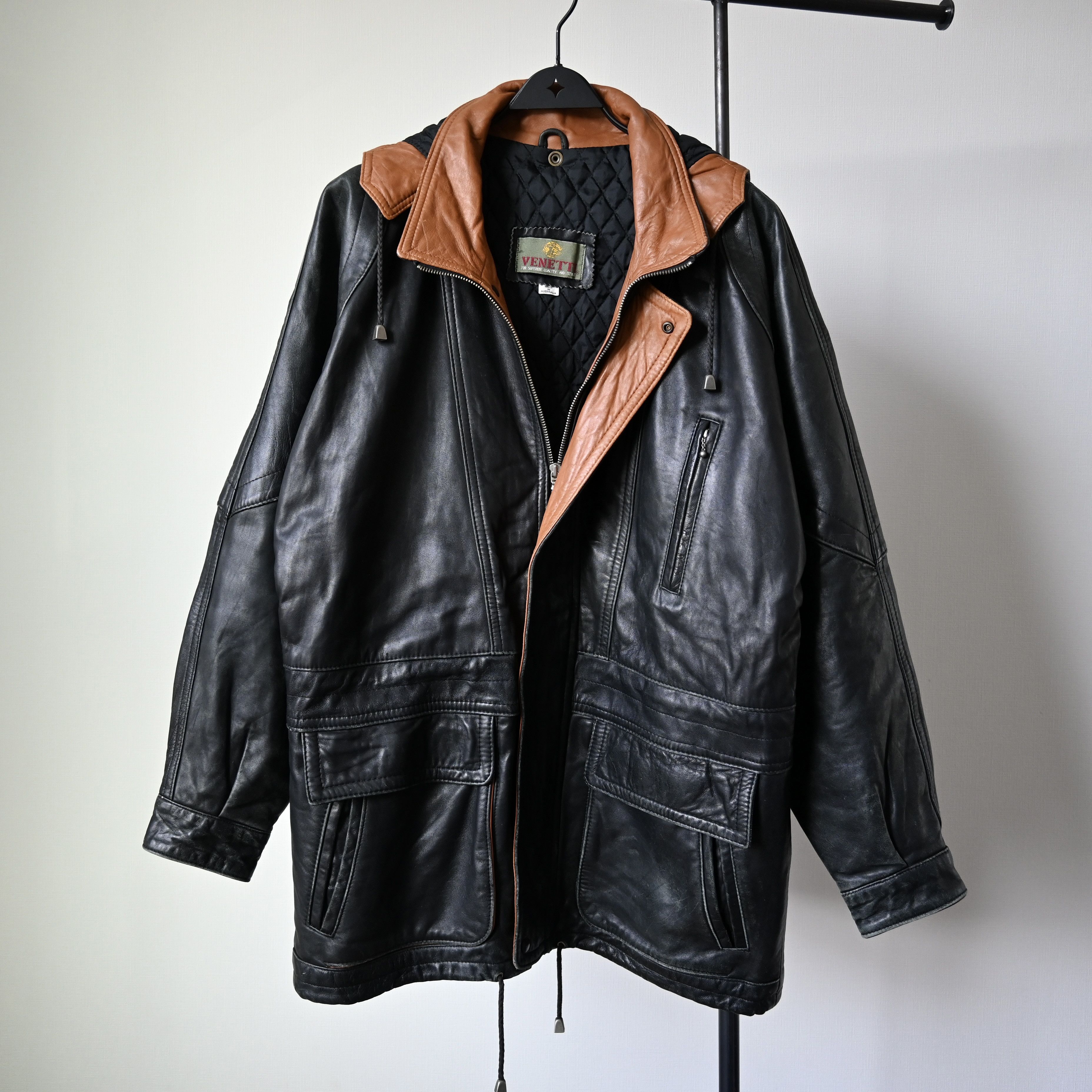 Vintage VTG 1990s VENETTI lamb leather parka, made in Australia Size US L / EU 52-54 / 3 - 1 Thumbnail