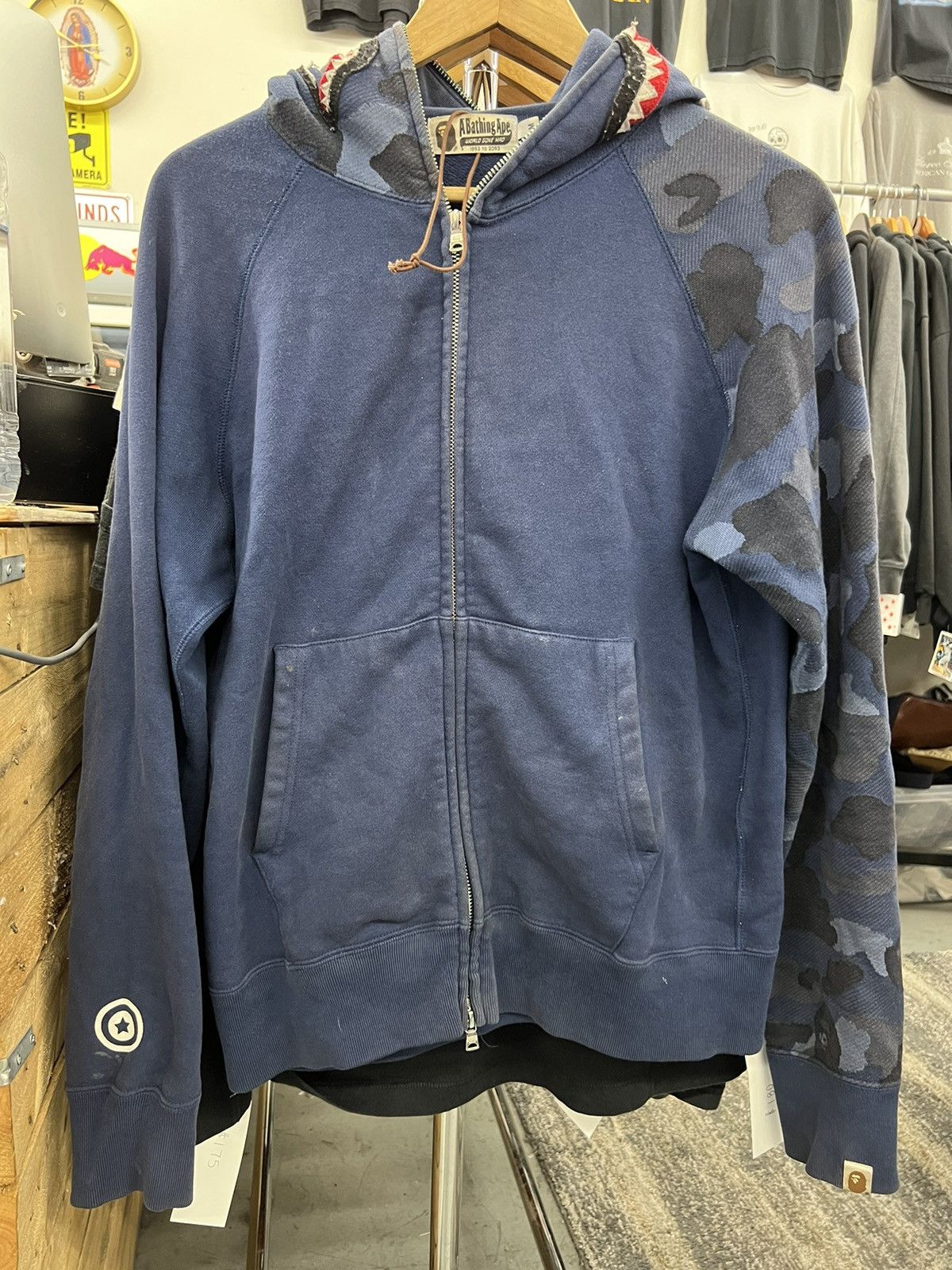 Color Camo Jacquard Shark Full Zip Hoodie