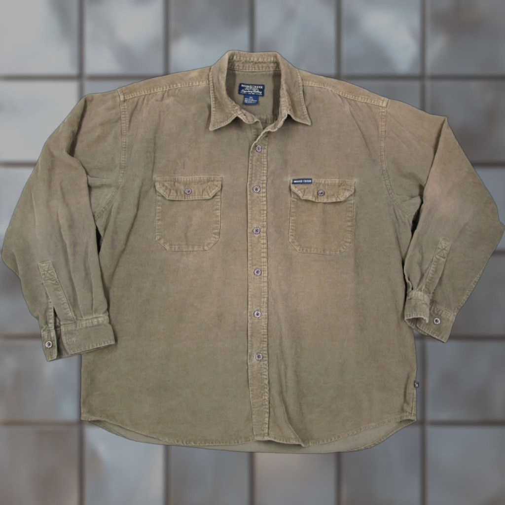 Vintage Moose Creek Shirt Mens 2XL Brown Corduroy Button Front Long Sleeve Casual Workwear Size US XXL / EU 58 / 5 - 1 Thumbnail