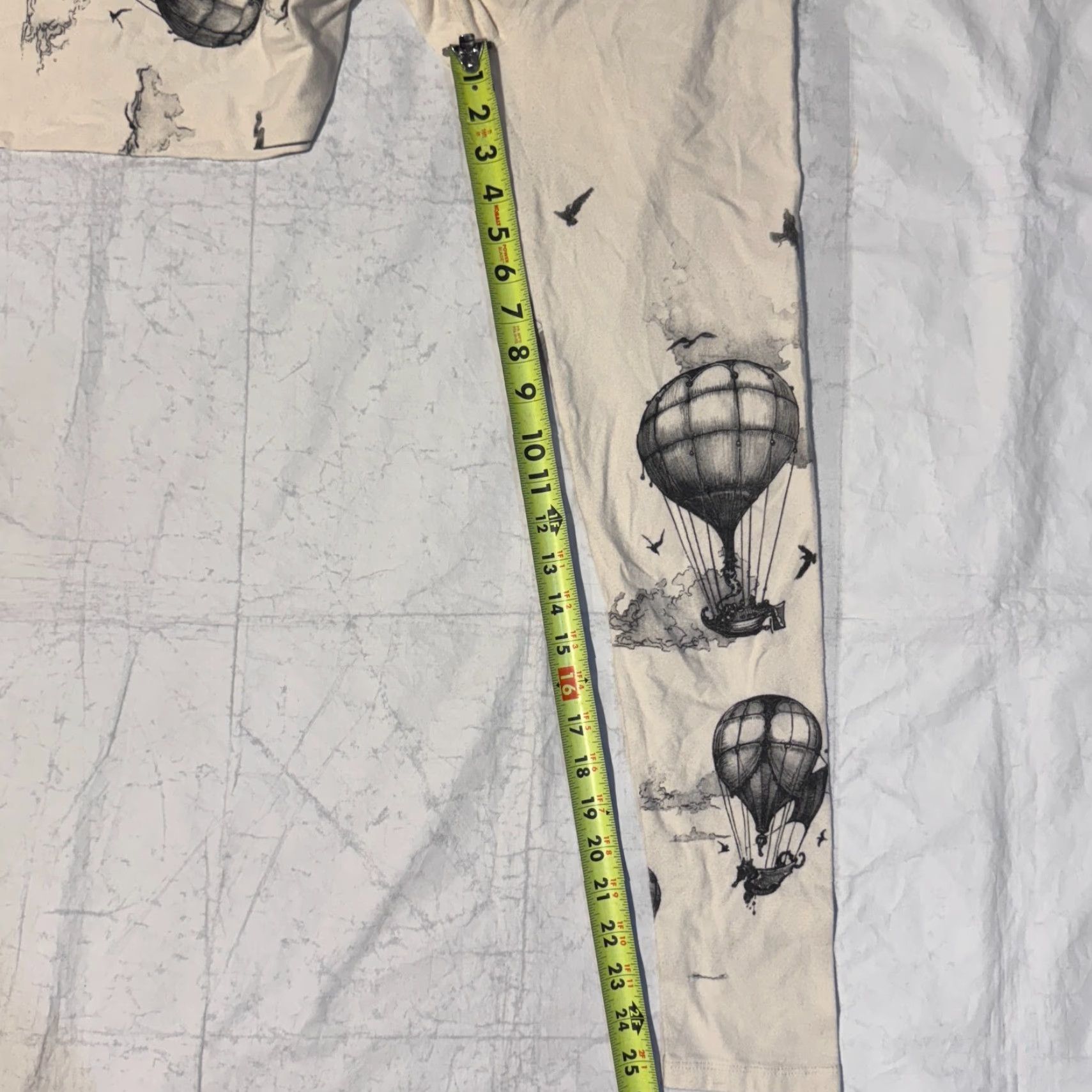 Vintage Carousel Ink Leggings Womens M Ivory Steampunk Vintage No Pattern Solid Casual Party/Cocktail Travel 25.5in Inseam 8.5-10.5in Rise Regular Size 32" / US 10 / IT 46 - 3 Thumbnail