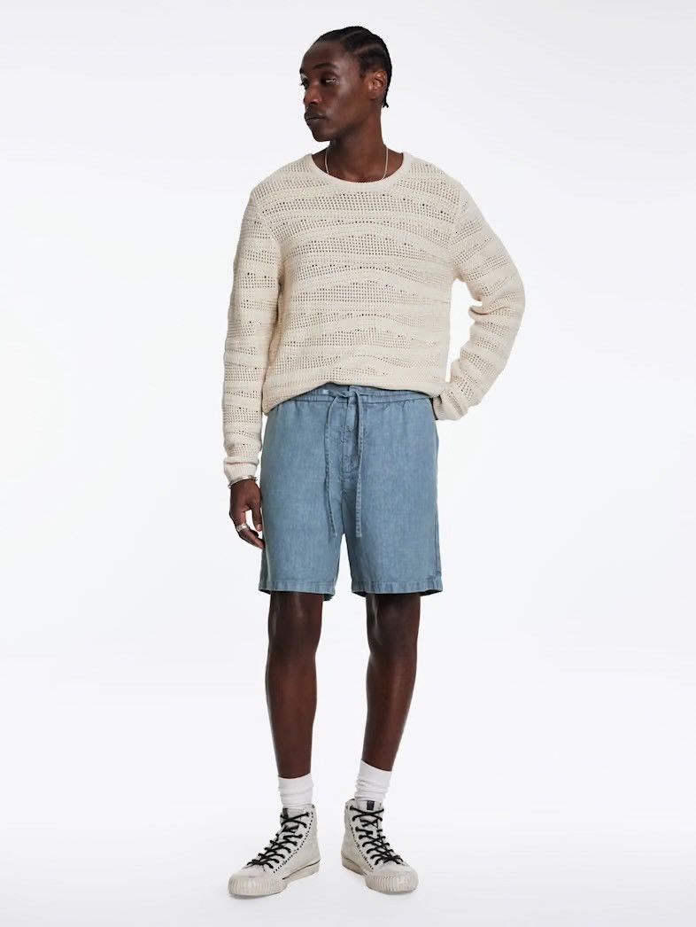 John Varvatos Linen Blend Drawstring Shorts 33 Size US 33 - 1 Thumbnail