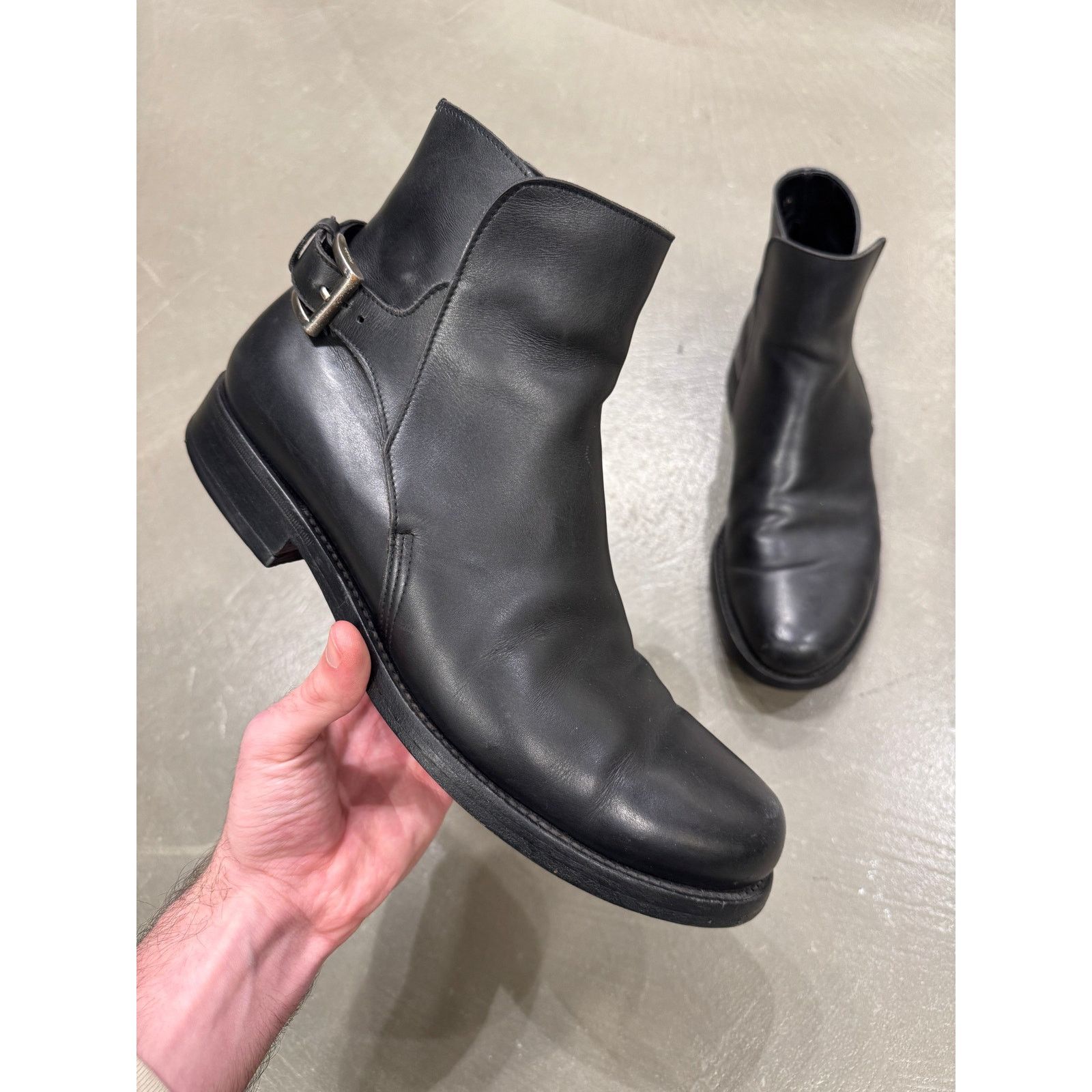 Prada 2000s Prada leather moto boots Size US 12 / IT 42 - 1 Thumbnail