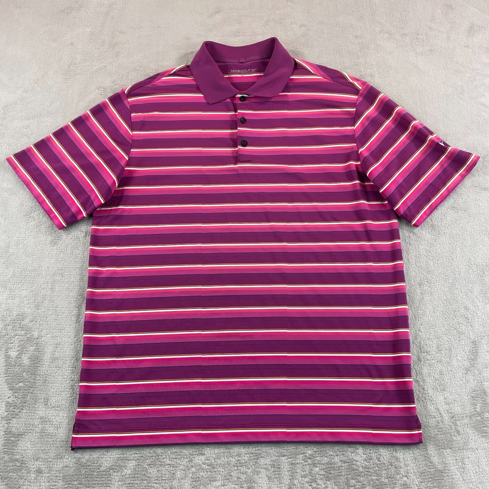 Nike Nike Golf Polo Shirt Men L Multi Striped Dri-Fit Performance SS NWOT0 Size US L / EU 52-54 / 3 - 3 Thumbnail