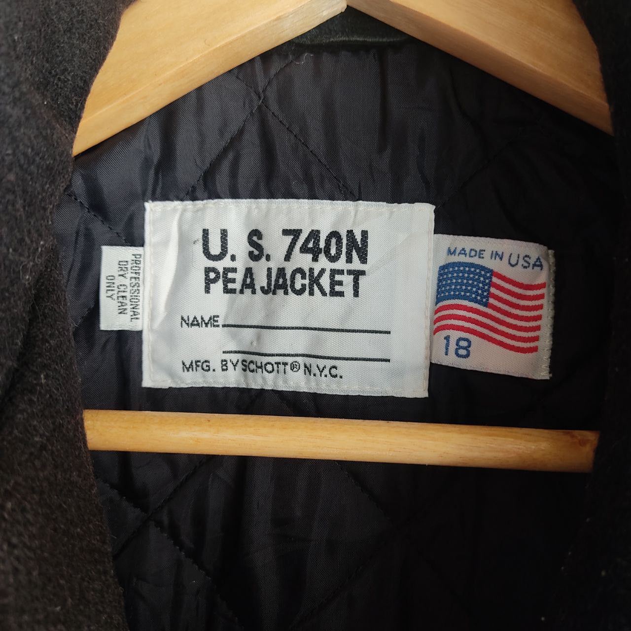 Schott × Vintage Vintage 90s Schott US Navy 740N Wool Pea Jacket Size US XS / EU 42 / 0 - 6 Thumbnail
