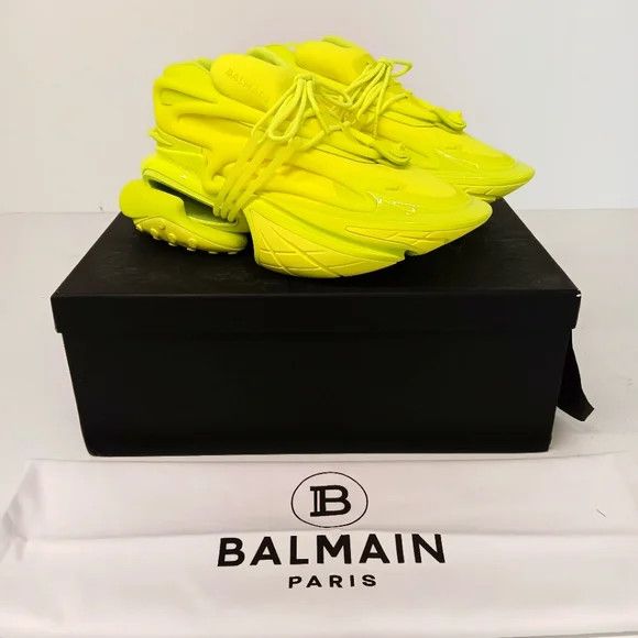 Balmain Balmain Unicorn Low-Top Neon Chunky Sneakers - EU44/US11 Size US 11 / EU 44 - 1 Thumbnail