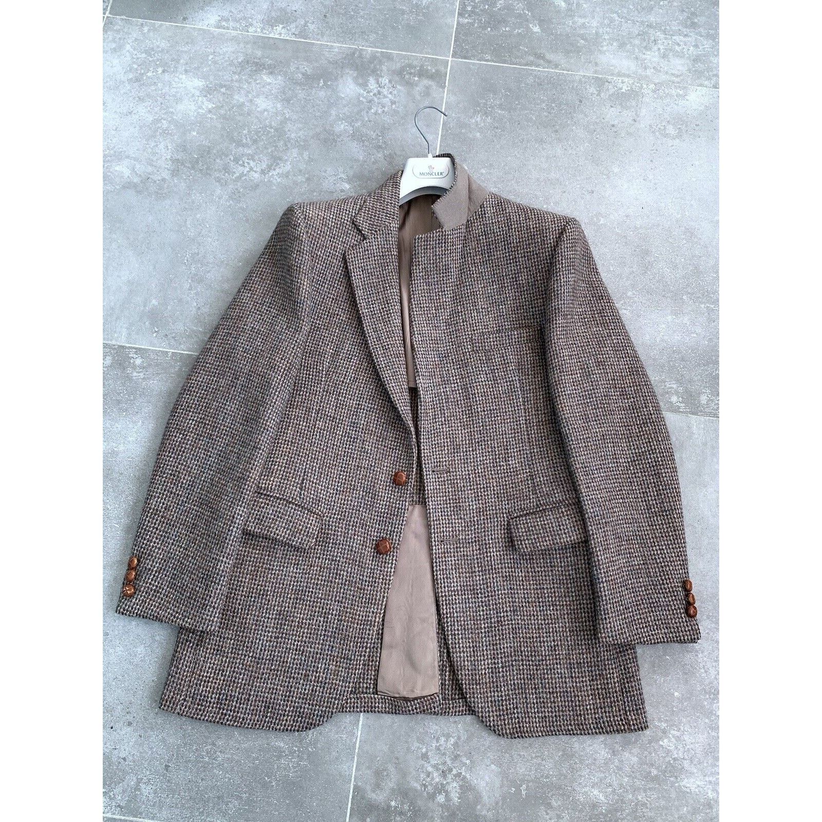 Harris Tweed × Vintage Men's HARRIS TWEED MADE IN USA Sport Blazer Jacket EU 48 M Size 48R - 19 Thumbnail