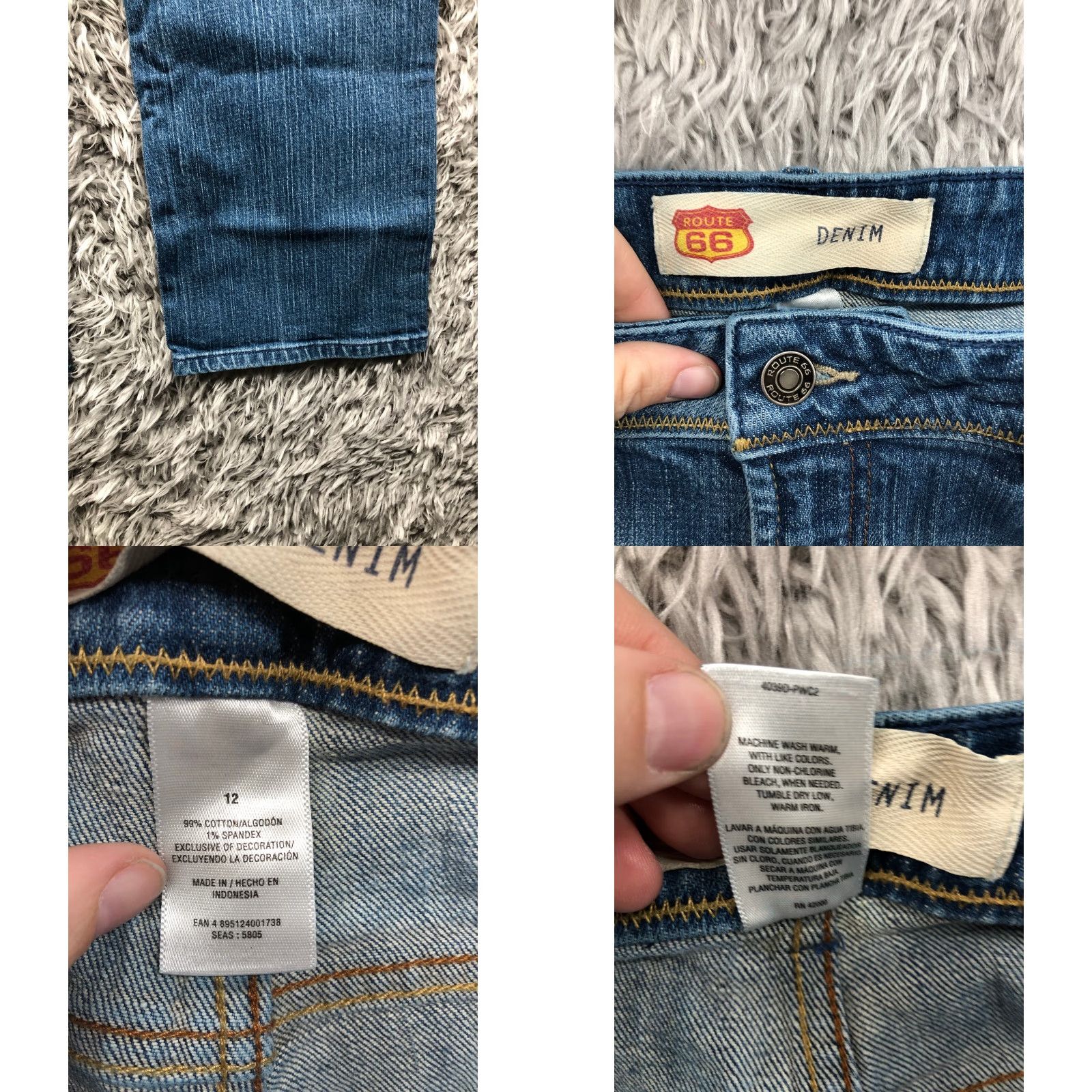 Route 66 Route 66 Jeans Womens 12 Mid Rise Dark Wash Blue Denim Straight Size 34" / US 12 / IT 48 - 8 Thumbnail