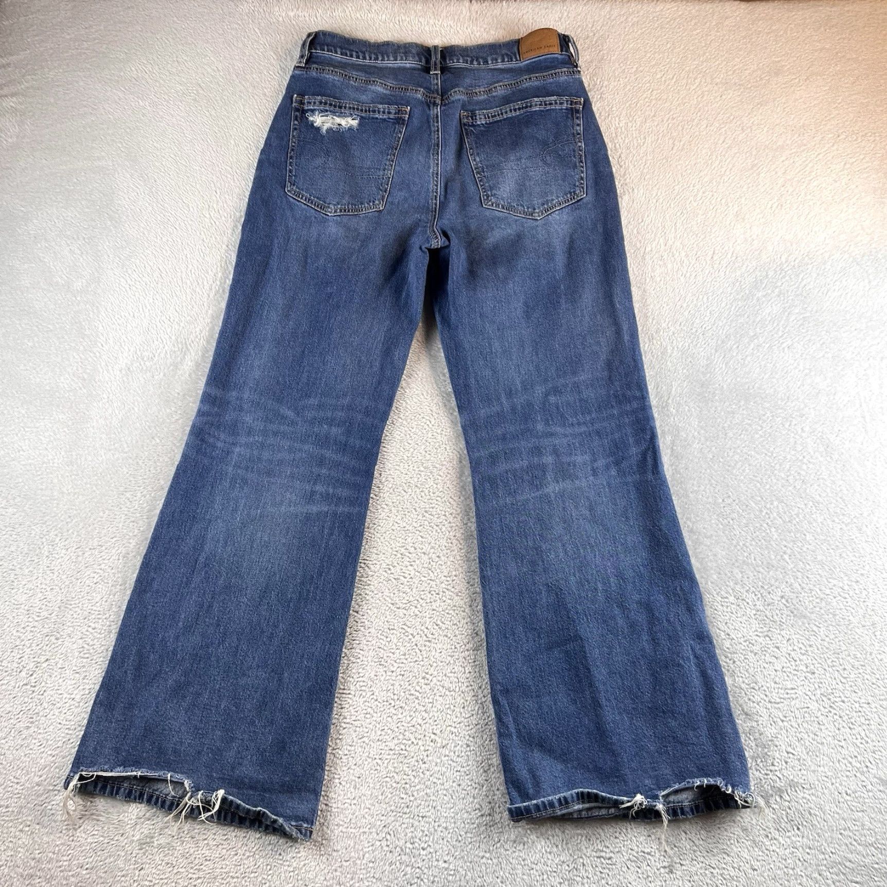 American Eagle Outfitters American Eagle Outfitters Jeans Womens 2 Short Blue Low-Rise Baggy Flare Distressed Boho Size 26" / US 2 / IT 38 - 2 Thumbnail