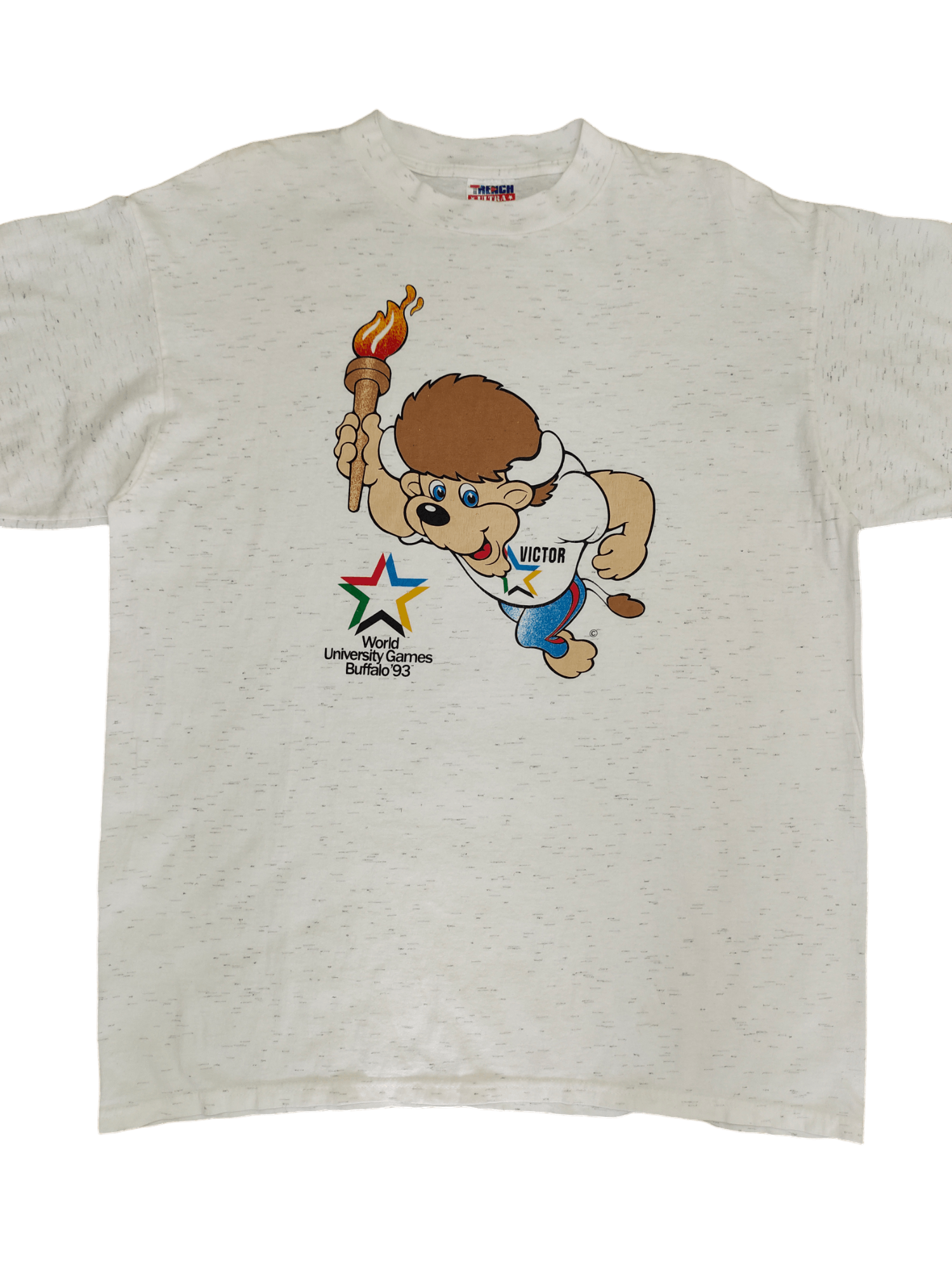 Vintage Vintage 90's University Games Buffalo '93 Victor T-Shirt Size US XL / EU 56 / 4 - 1 Thumbnail