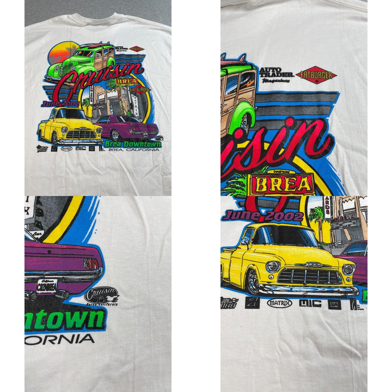 Hanes VINTAGE Hanes Fatburger Tshirt Men 2XL White Cotton Crew Neck Short Sleeve Cars 90s California Y2K Size US XXL / EU 58 / 5 - 8 Thumbnail
