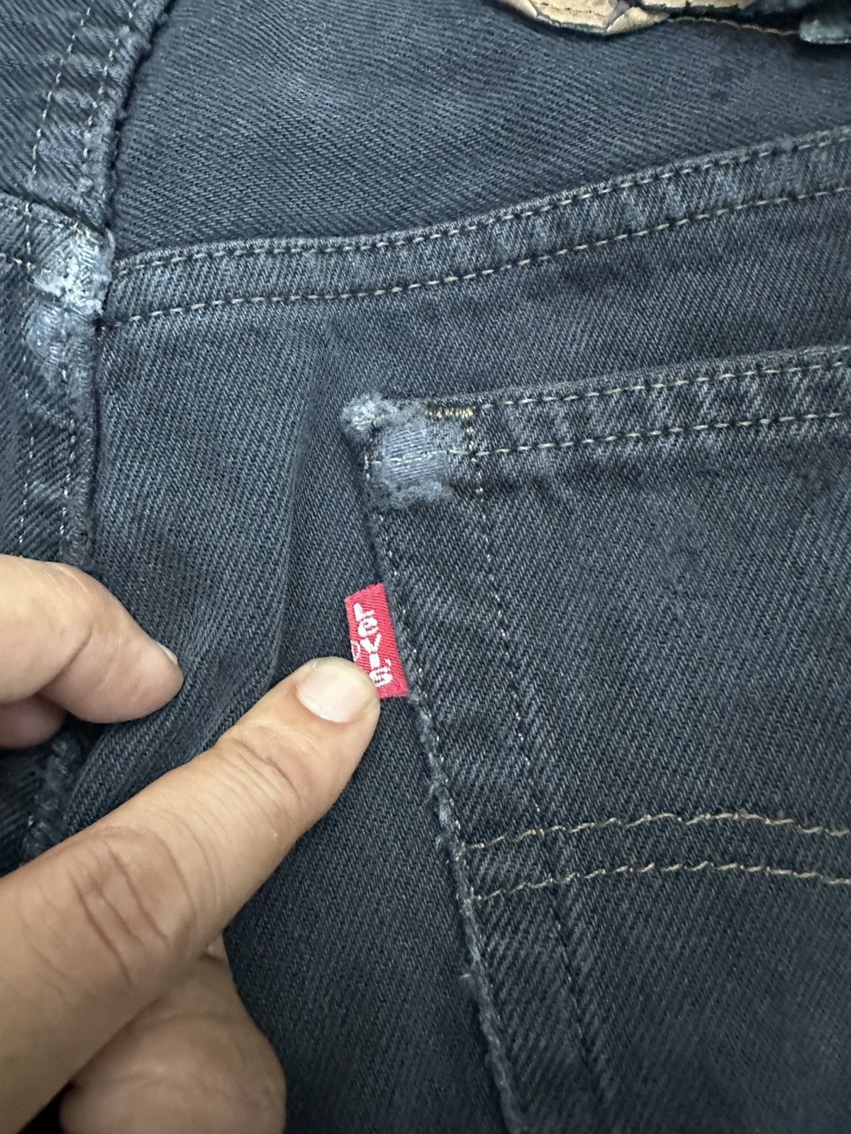 Levi's Levis 501 Made in Usa Super Black Distressed Denim 30x29 D15 Size US 30 / EU 46 - 17 Thumbnail