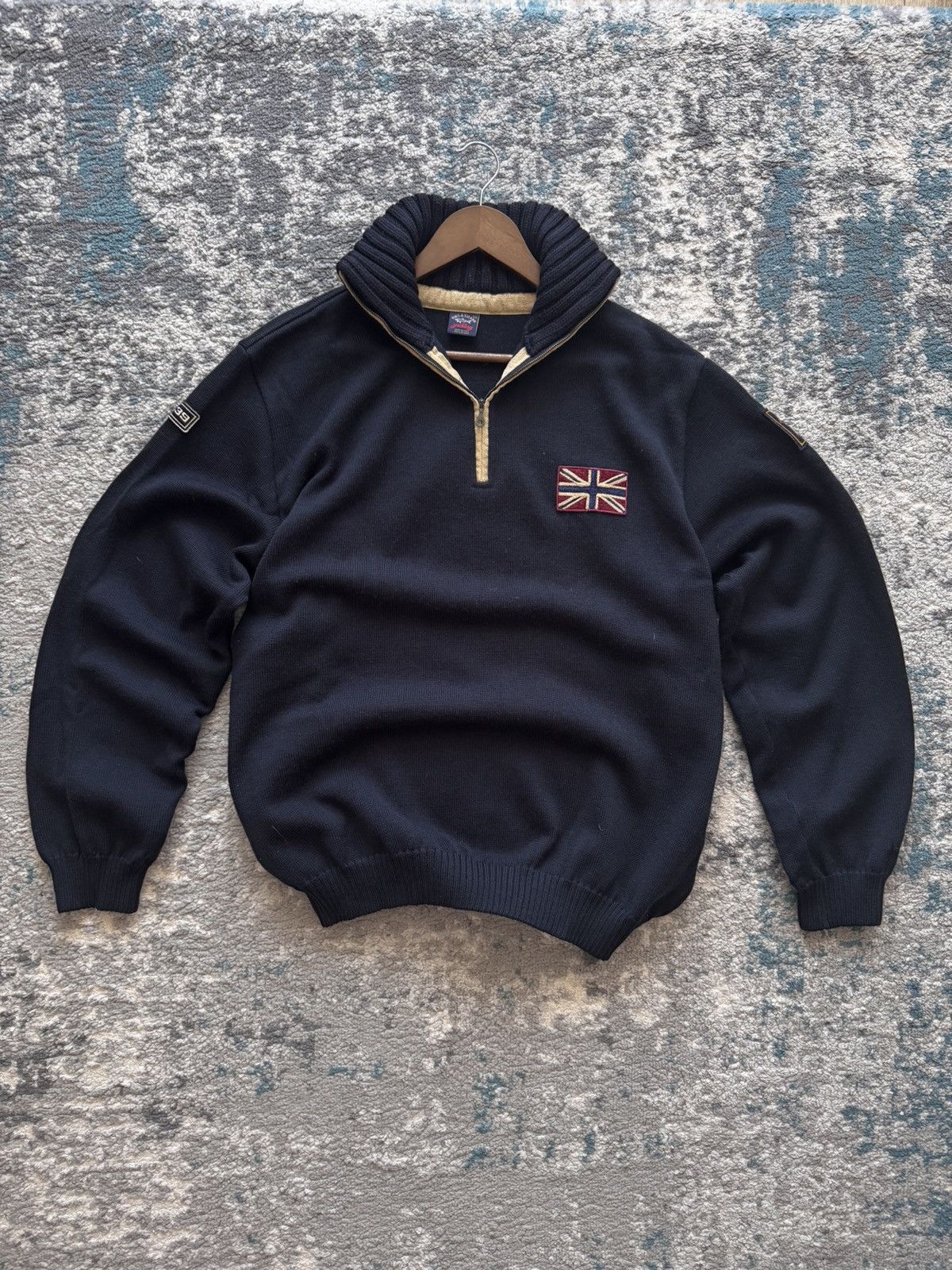 Paul & Shark Vintage Paul Shark Yachting HR-34 Great Britian Flag Sweater Size US XL / EU 56 / 4 - 1 Thumbnail