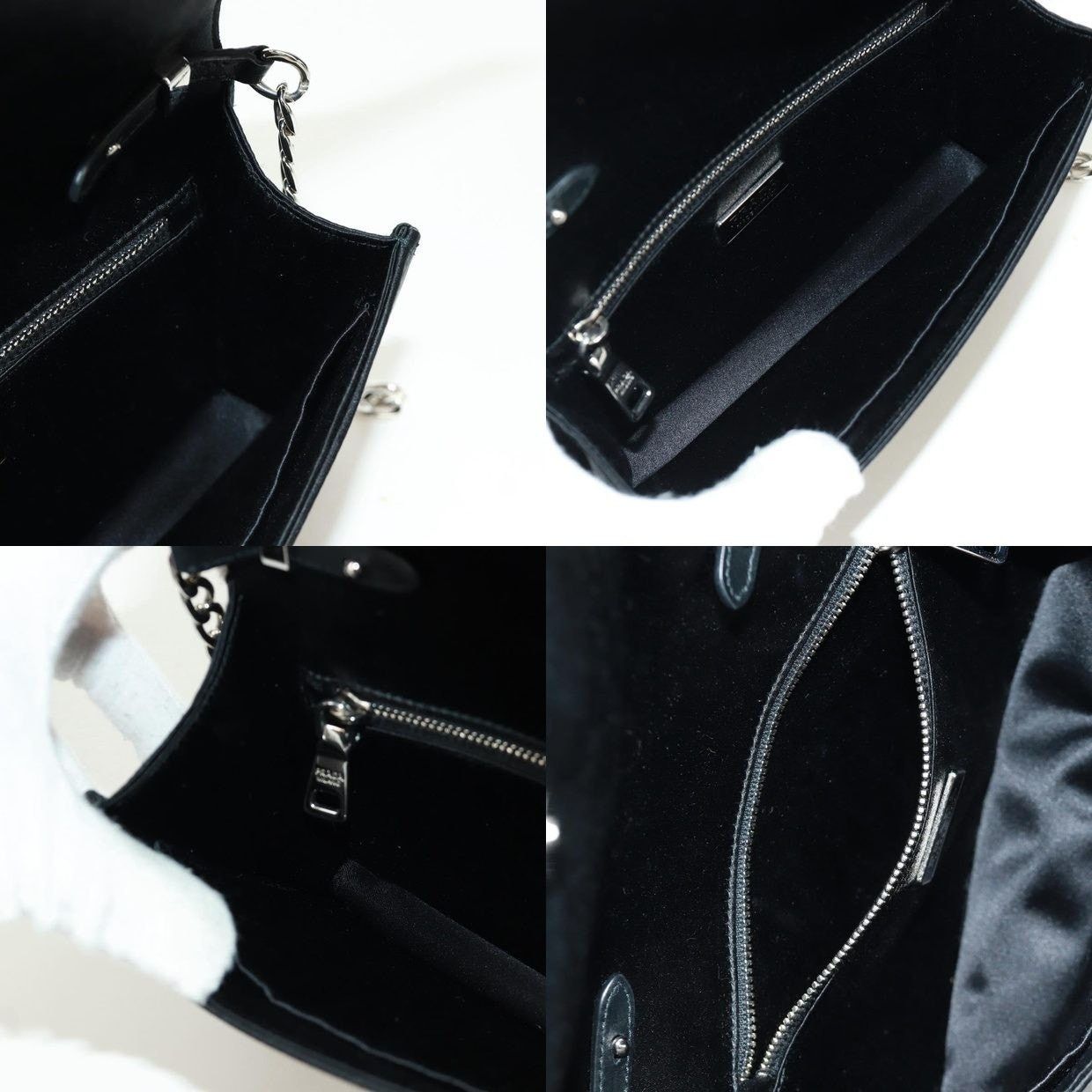 Prada Prada Chain Sequin Shoulder Bag Leather Black Size ONE SIZE - 12 Thumbnail