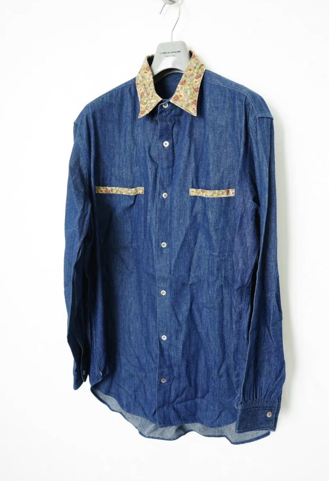 Yohji Yamamoto Yohji Yamamoto Y's For Men Floral Panel Collar Relaxed Shirt Size US M / EU 48-50 / 2 - 2 Thumbnail