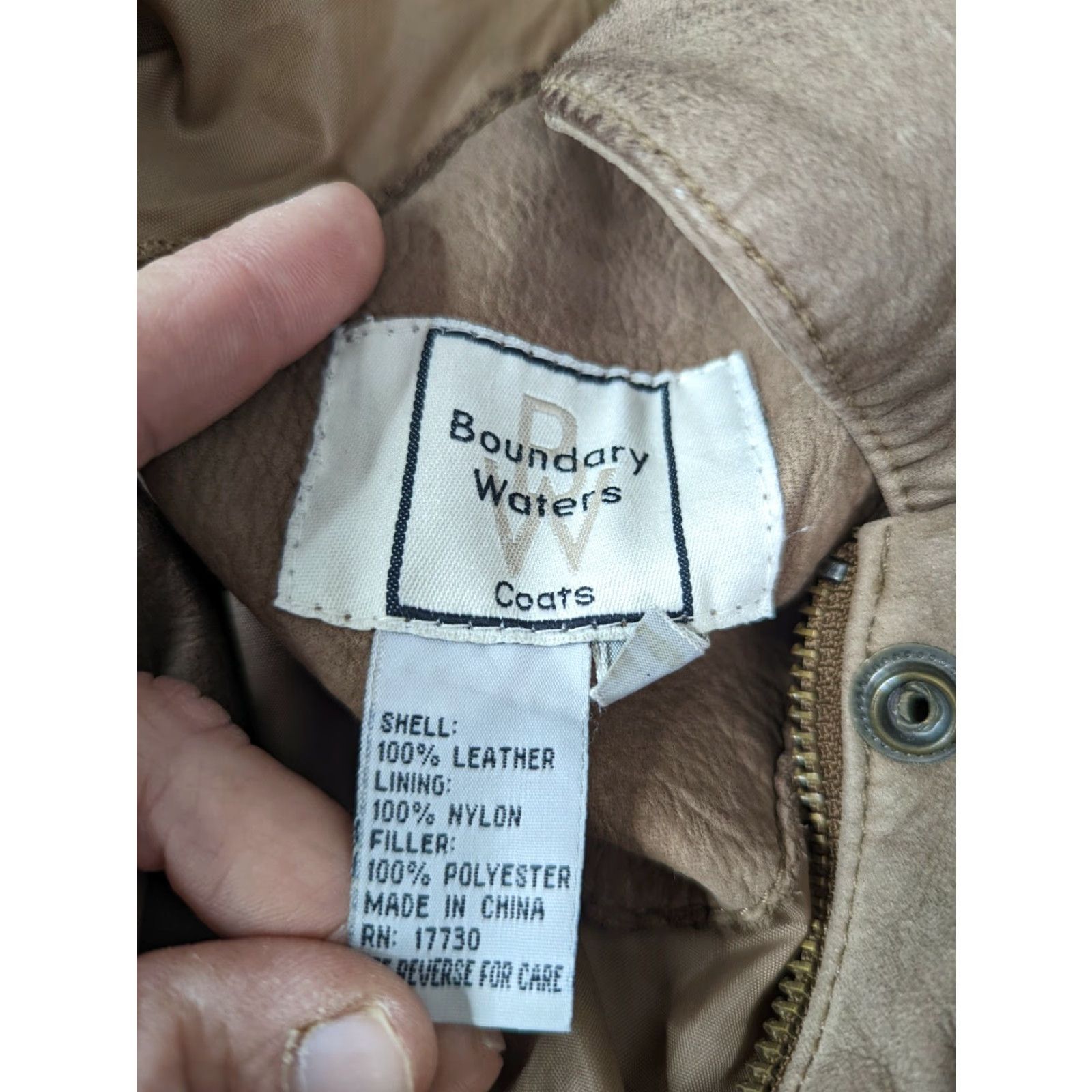 Vintage VINTAGE Boundary Waters Jacket Bomber Leather Zip Front L Size Brown 1990s Mens Womens Unisex Adults Casual Fashion Size US L / EU 52-54 / 3 - 3 Thumbnail