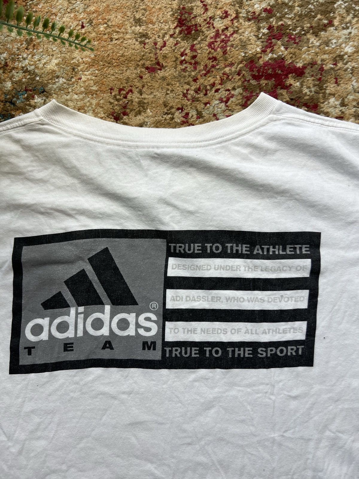 Adidas × Vintage 🕊️ 90’s ADIDAS TEAM RETRO Y2K BIG BACK LOGO TEE Size US M / EU 48-50 / 2 - 3 Thumbnail