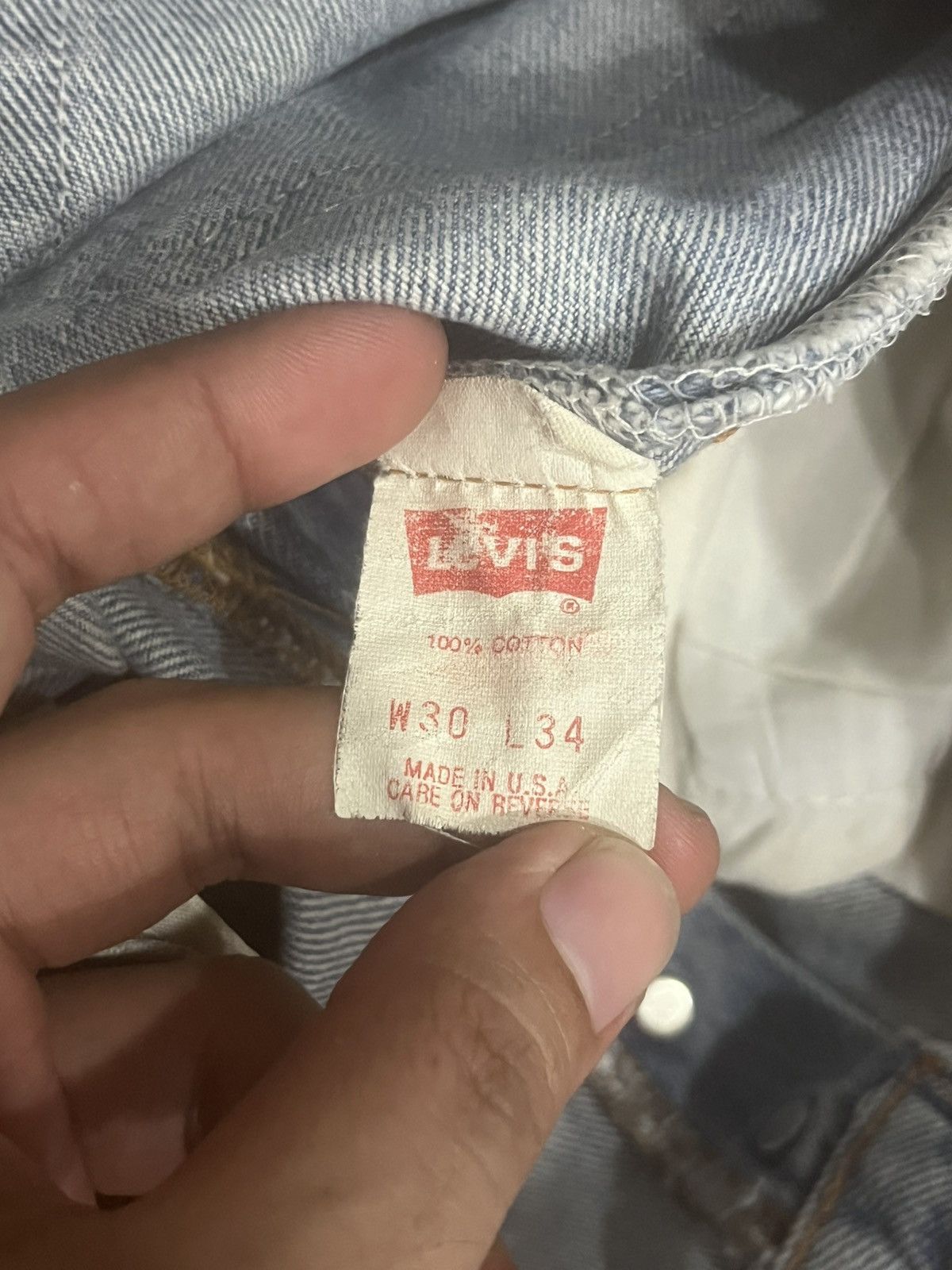 Levi's Vintage 90s Levi’s 501 Classic Light Blue Washed Ripped Jean Size US 30 / EU 46 - 20 Thumbnail
