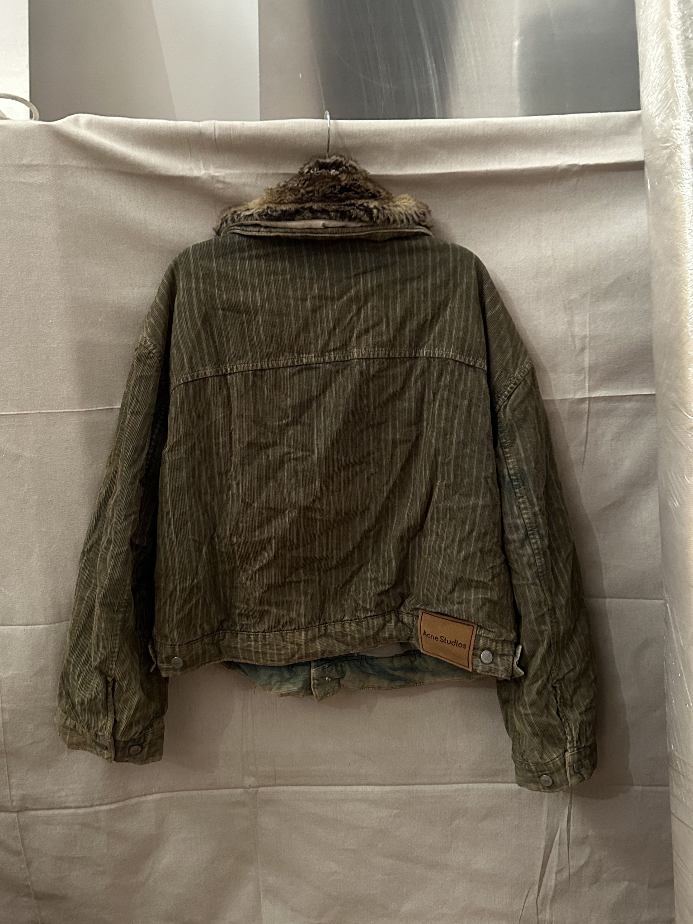Acne Studios Faux Fur Collar Corduroy Jacket Size XS / US 0-2 / IT 36-38 - 5 Thumbnail