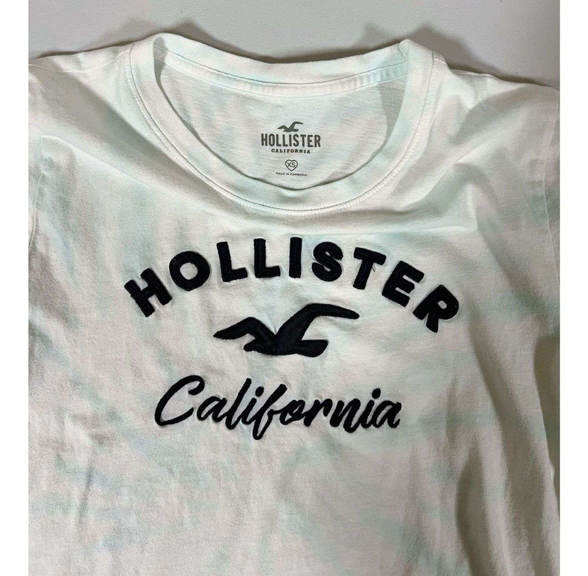 Hollister Hollister White Tie Dye Logo Graphic T-Shirt Top Tee XS 🤍🩵✨ Size US XS / EU 42 / 0 - 2 Thumbnail