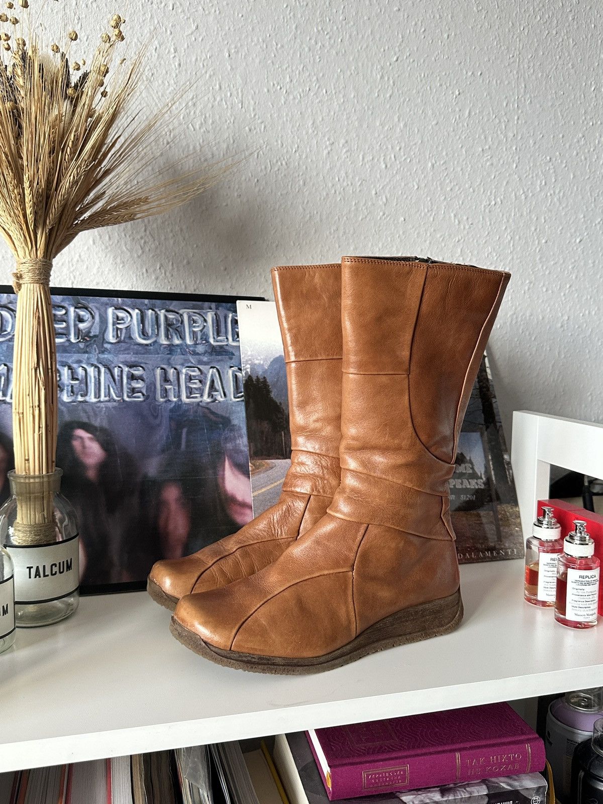 Seditionaries × Vintage Vintage Leather Patchwork Square Toe 60s Boots Size US 8 / IT 38 - 7 Thumbnail