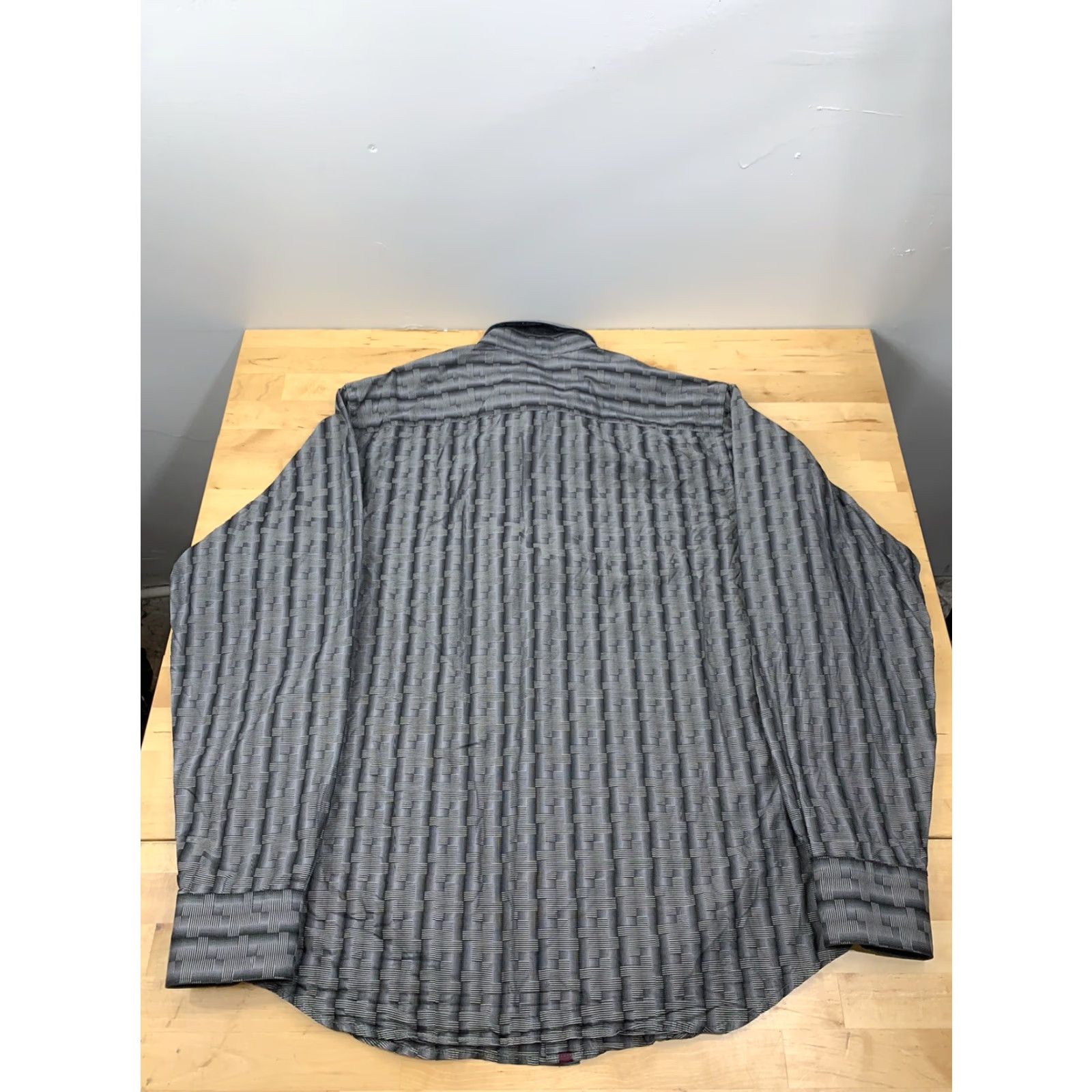BUGATCHI Bugatchi Mens Button Up M Classic Fit Casual Shirt Gray Striped Regular Long Sleeve Button-Up Mens Size US M / EU 48-50 / 2 - 2 Thumbnail