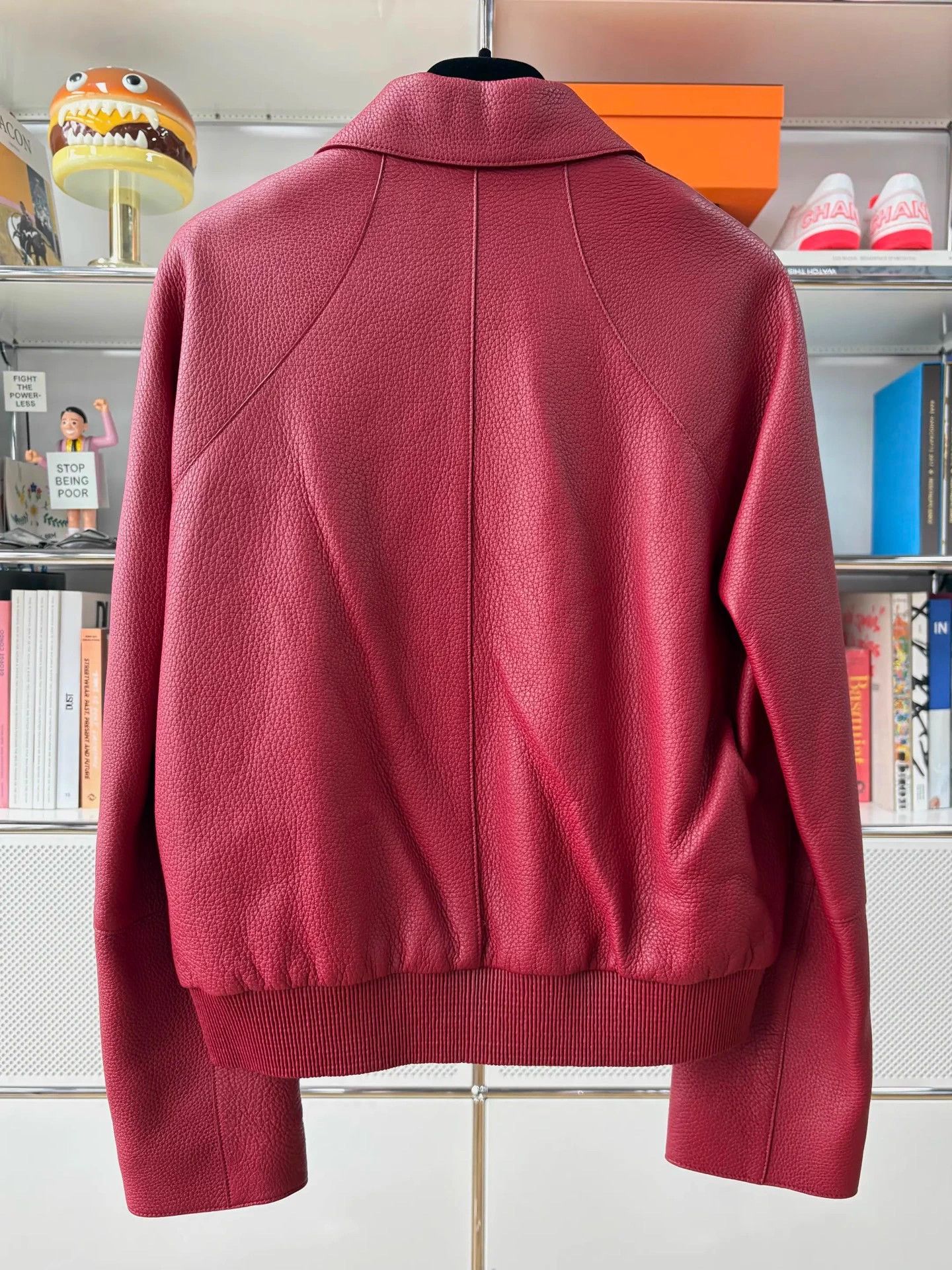 Hermes Hermes red soft deer skin zip-up jacket 38 Size S / US 4 / IT 40 - 3 Thumbnail