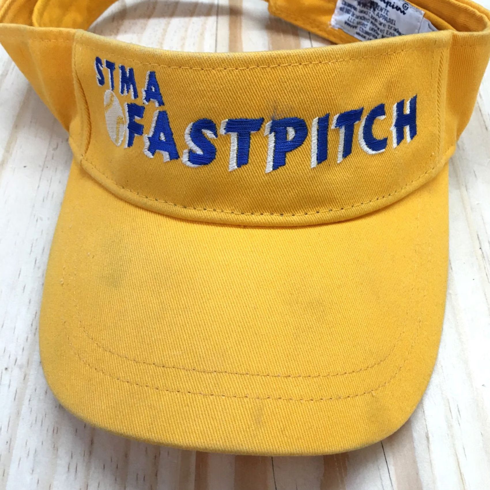 Champion Champion Visor Hat Womens Yellow OS Curved Brim Embroidered Logo STMA Fast Pitch Size ONE SIZE - 3 Thumbnail