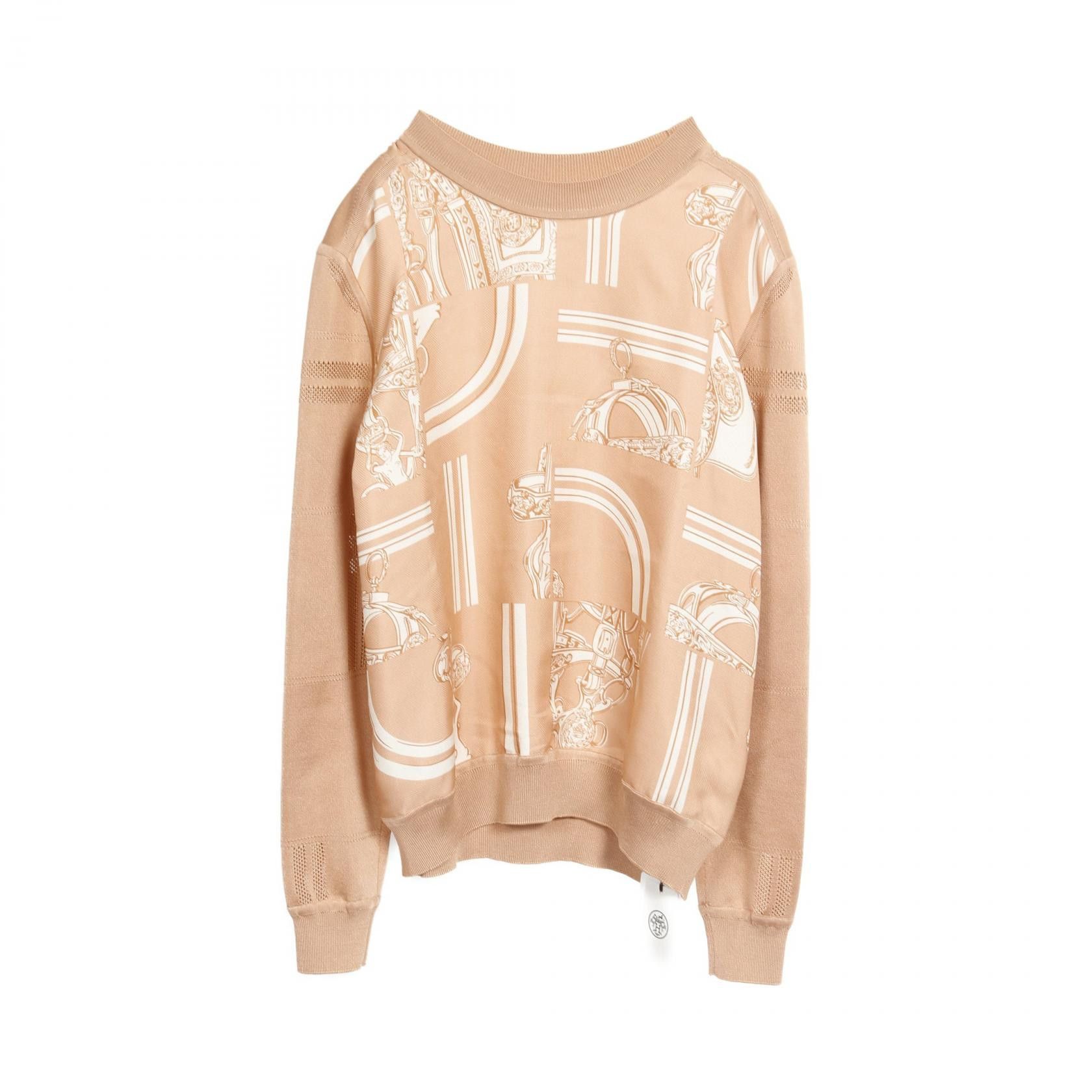 Hermes Hermes Hermes En Desordre Finesse Twillene Silk Knit Top Textile Tops DUTY FREE for USA Size ONE SIZE - 1 Thumbnail