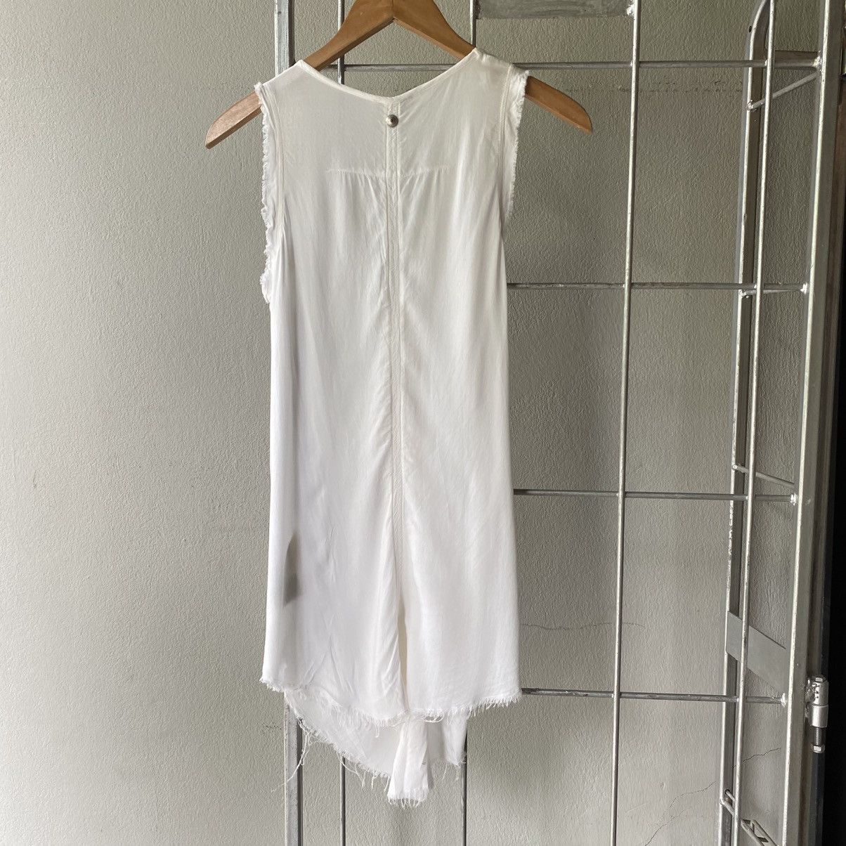 Diesel DIESEL White Ruffled Sleeveless Blouse Size S / US 4 / IT 40 - 2 Thumbnail