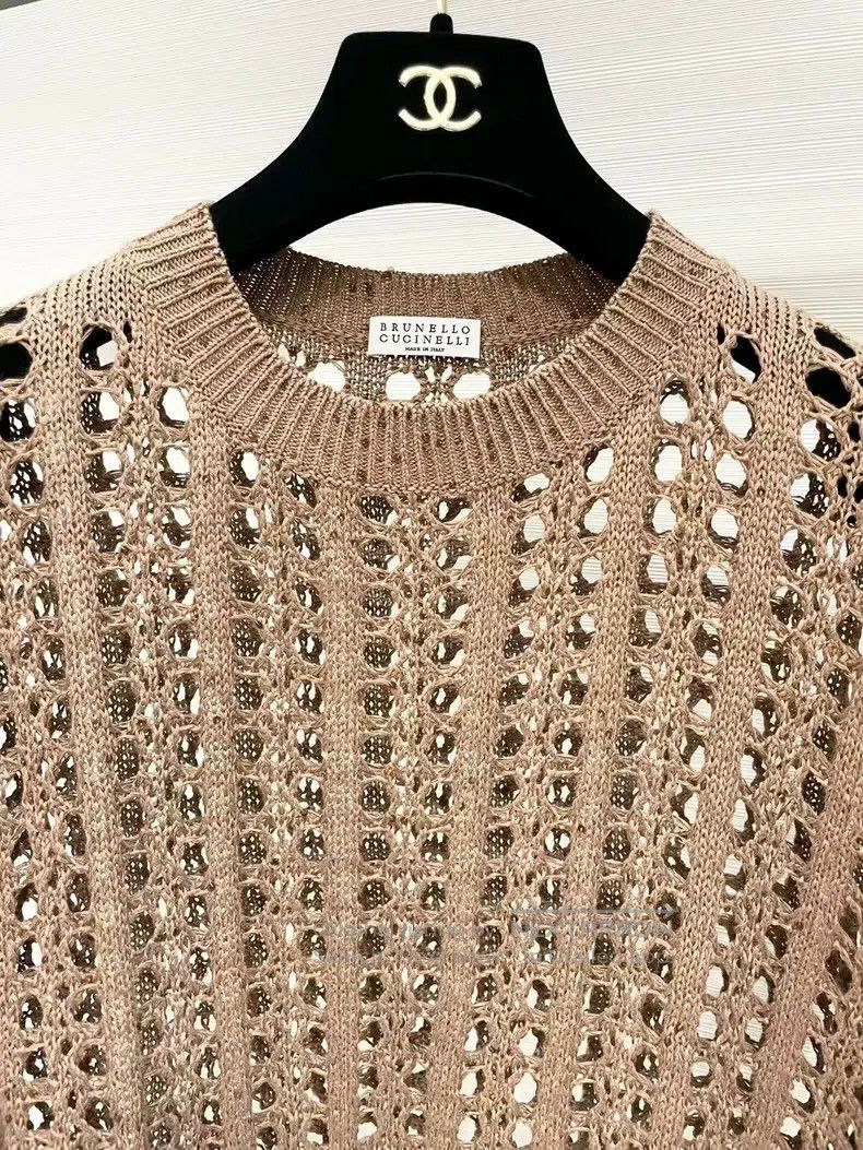 Brunello Cucinelli Brunello Cucinelli Lace-up sequined knitted vest, batwing Size M / US 6-8 / IT 42-44 - 2 Thumbnail