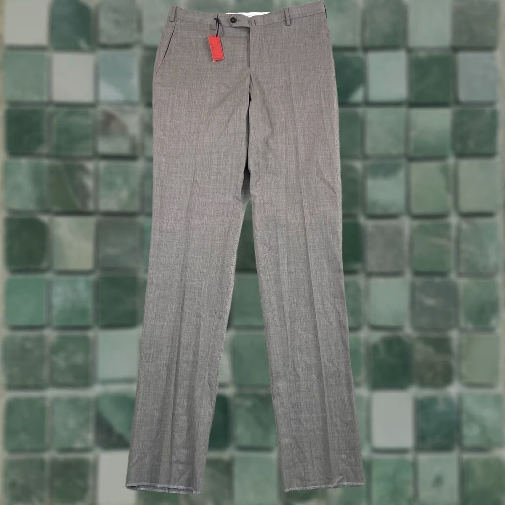 Isaia VINTAGE Isaia Napoli Wool Flat Front Trousers Pants Men EU48 US32 Medium Brown NWT 250 Size US 32 / EU 48 - 1 Thumbnail