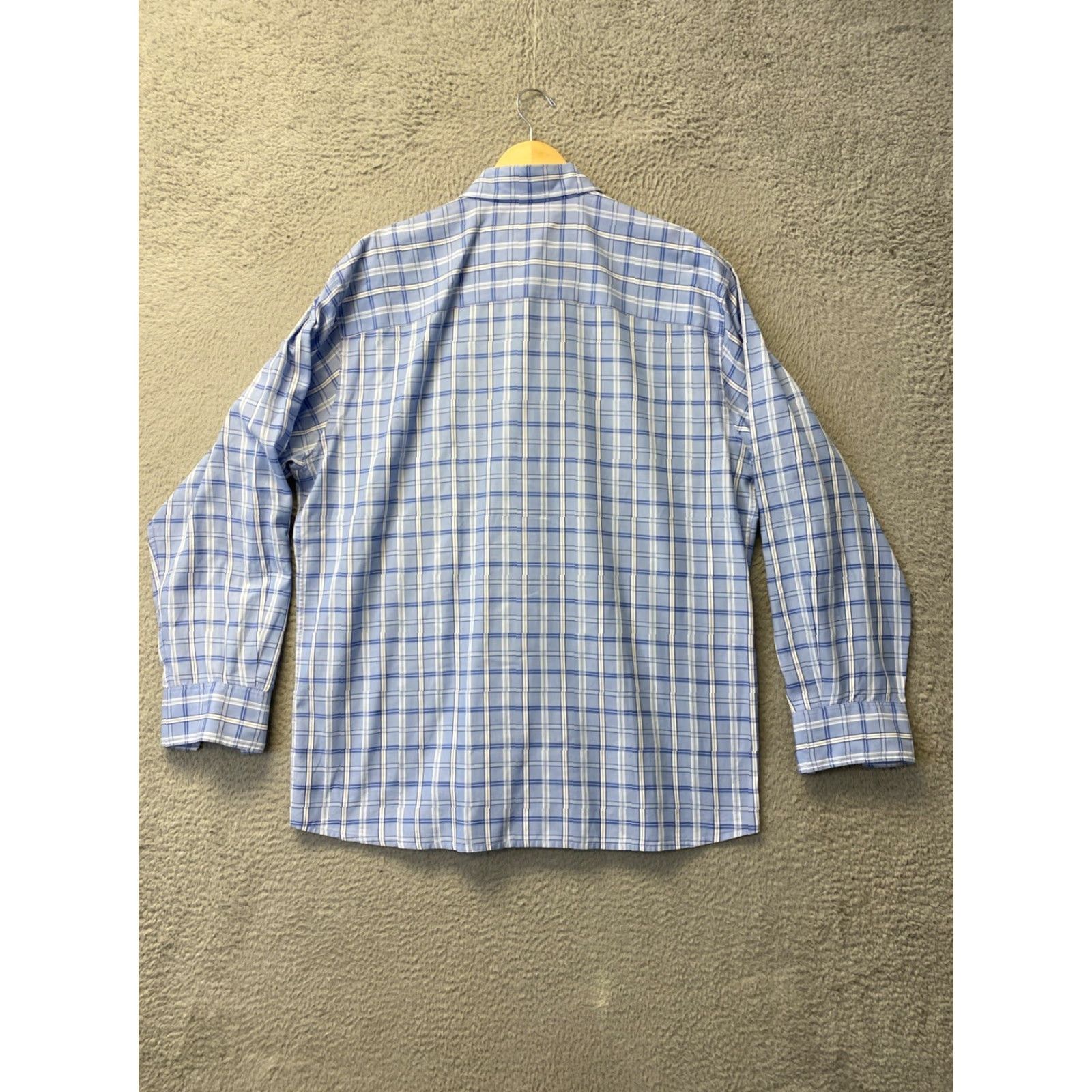 Faconnable VINTAGE Façonnable Men’s Cotton Blue Plaid Button-Up Shirt L Long Sleeve Classic City Size US L / EU 52-54 / 3 - 6 Thumbnail