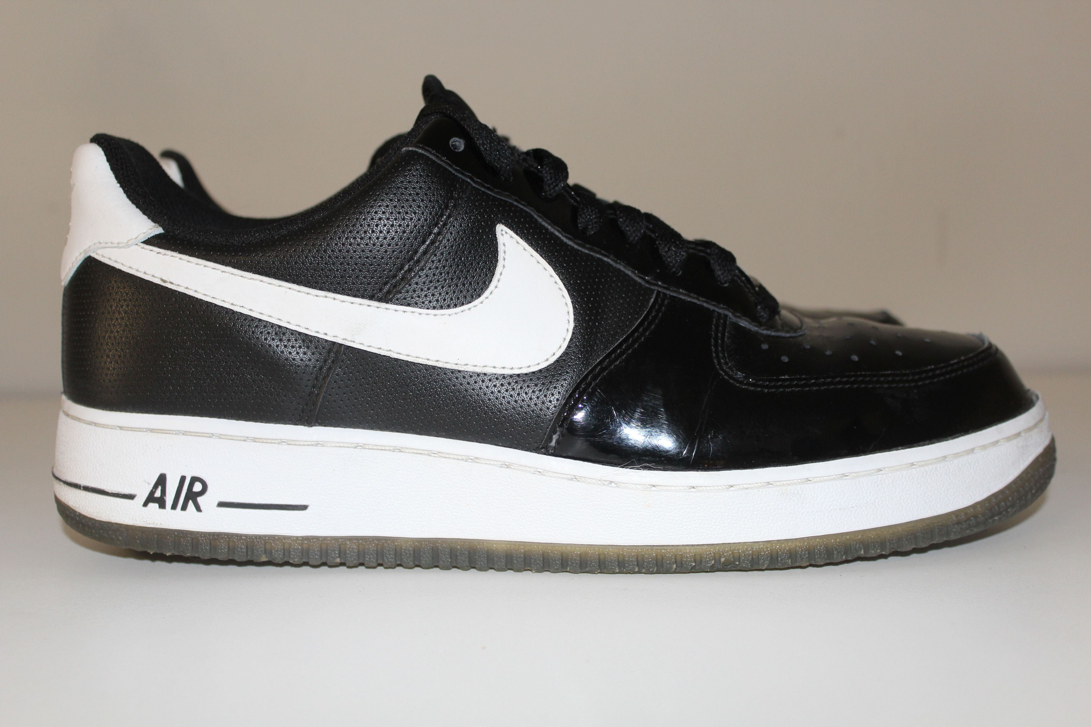 Nike Nike Air Force 1 Size 11 Black Patent Leather Tuxedo Smoke Size US 11 / EU 44 - 5 Thumbnail