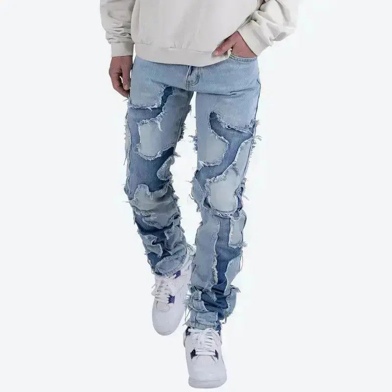 Japanese Brand Frayed Jeans High Street Vibe Ripped with Holes Retro Style Size US 30 / EU 46 - 1 Thumbnail