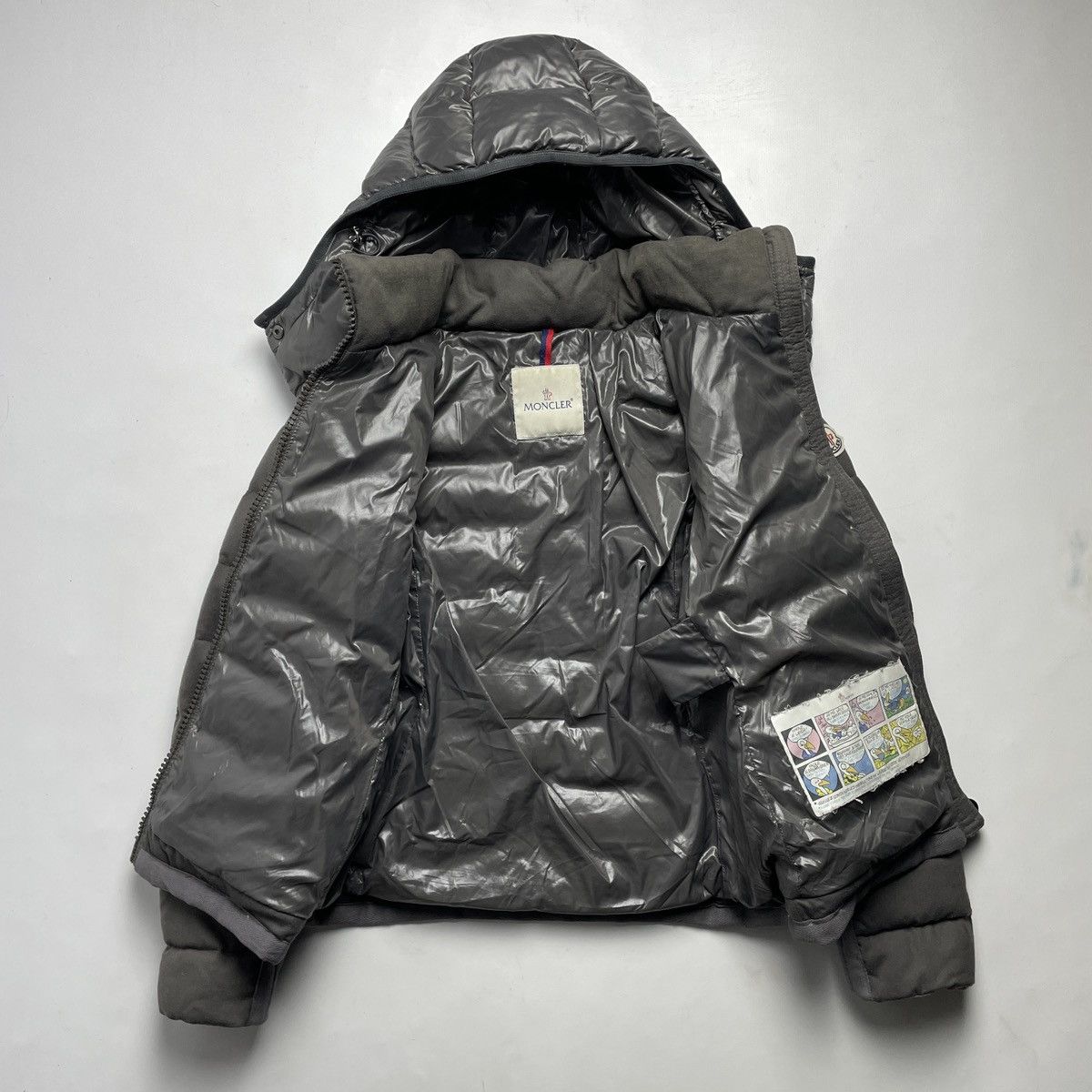 MONCLER Astere Giubbotto Gray Hooded Down Puffer Jacket XS