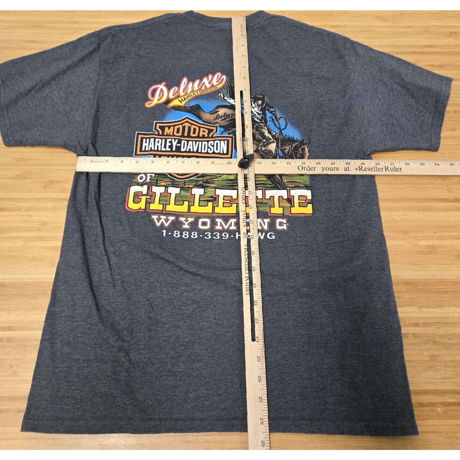 Harley Davidson Harley-Davidson Shirt Mens L Gray Deluxe Gillette Wyoming Cowboy Motorcycle Tee Shirt Size US L / EU 52-54 / 3 - 6 Thumbnail