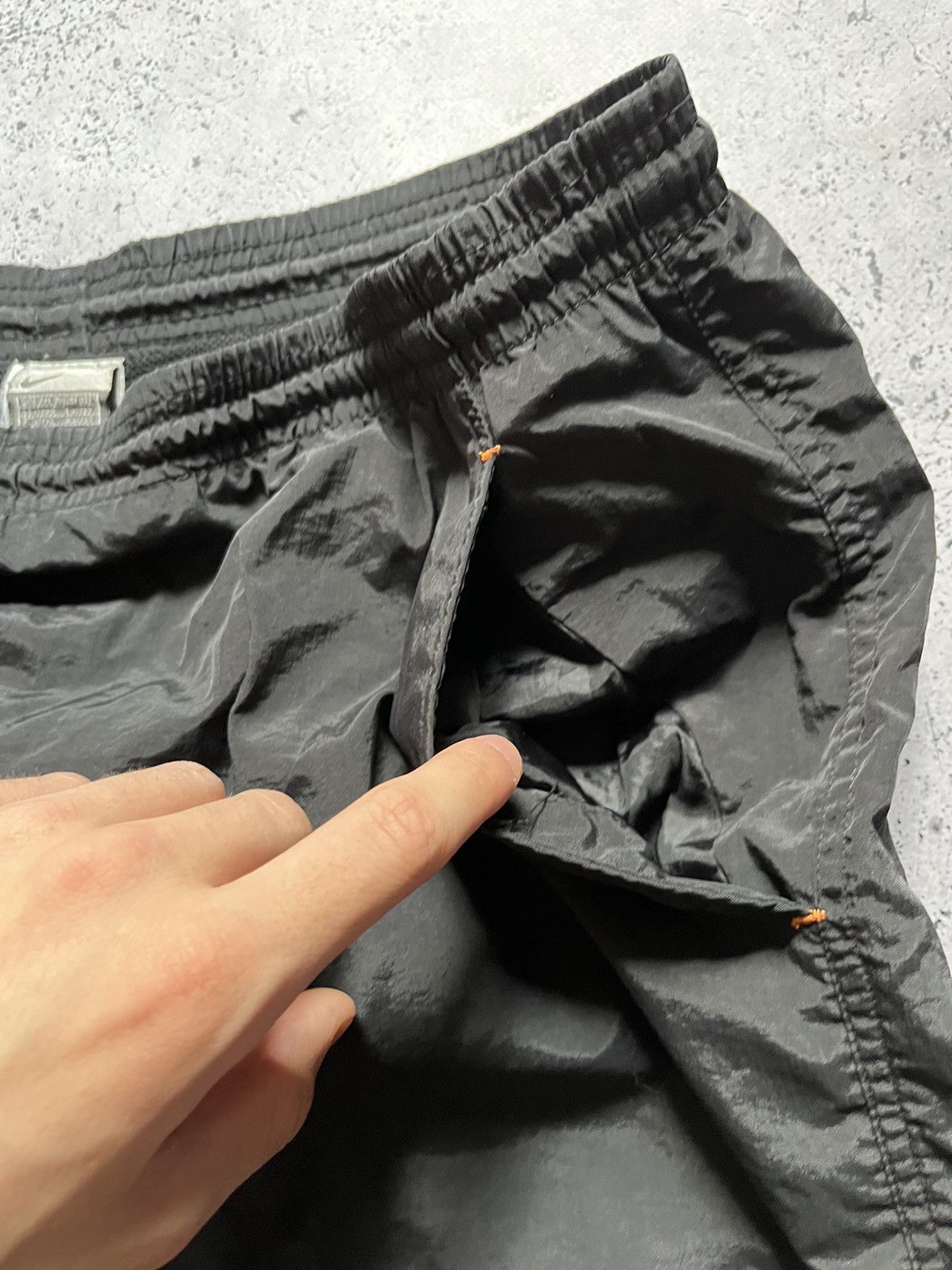 Nike × Vintage Vintage Nike Nylon Metal Shorts Small Swoosh Drill Y2K USA Size US 36 / EU 52 - 3 Thumbnail