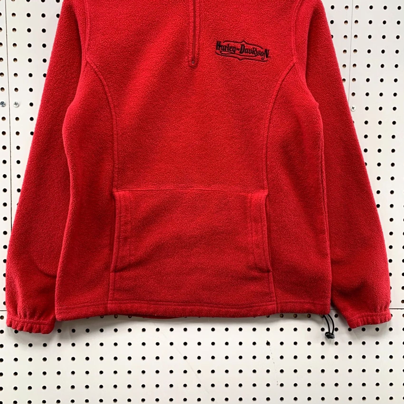 Harley Davidson Harley-Davidson Sweater Women's Medium Red Embroidered 1/4 Zip Pullover Mock Neck Fleece 19.5x24.5 Size M / US 6-8 / IT 42-44 - 6 Thumbnail