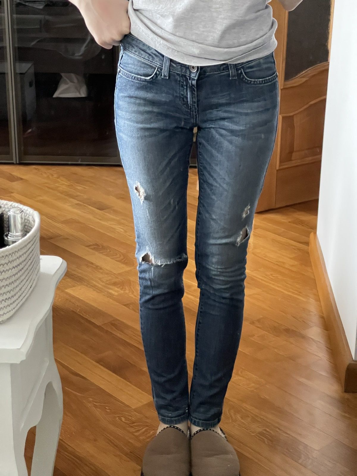 Benetton Skinny ripped Benetton summer jeans Size 28" / US 6 / IT 42 - 1 Thumbnail